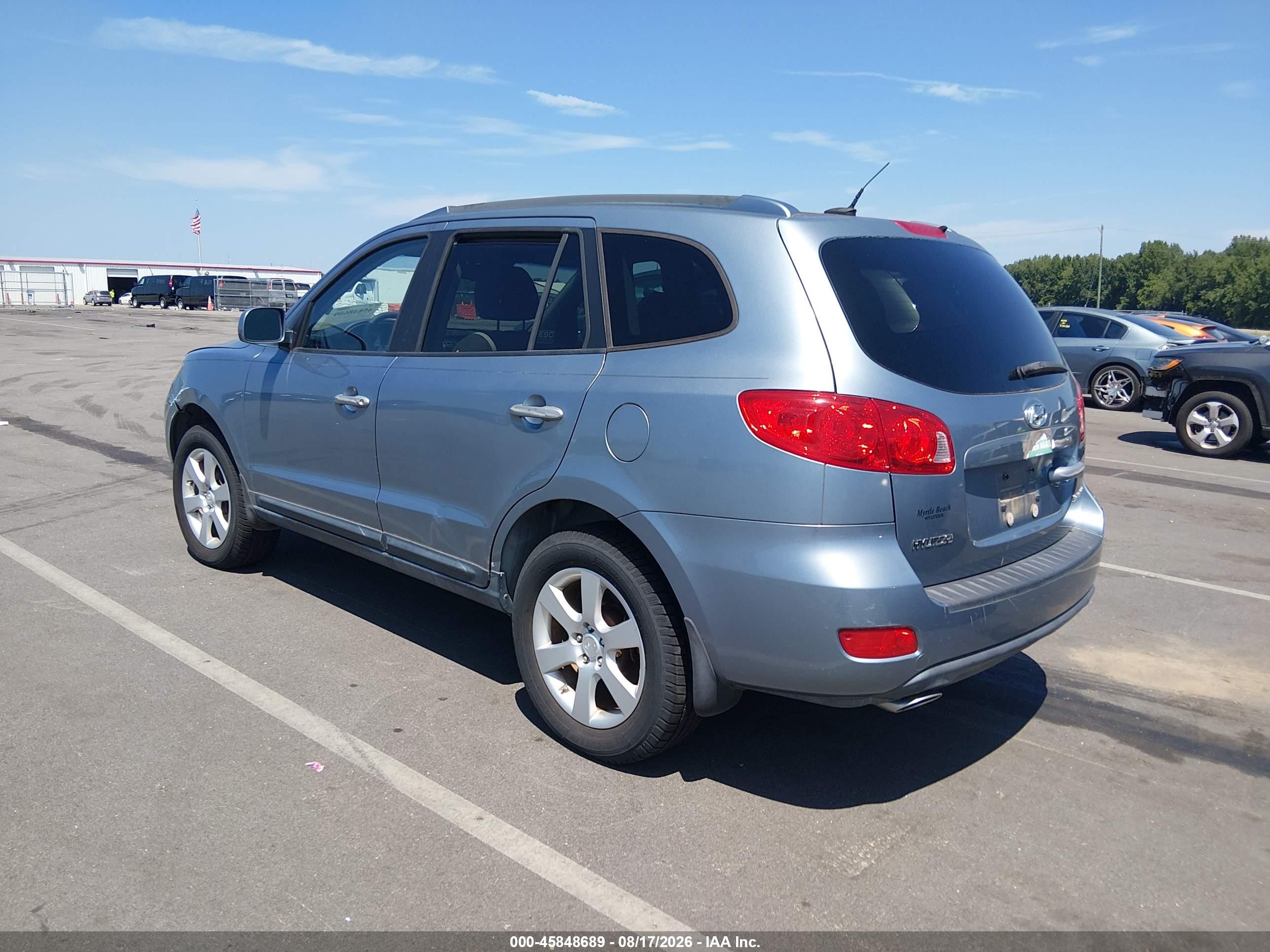 2009 Hyundai Santa Fe Se Light Blue vin: 5NMSH13E89H320923