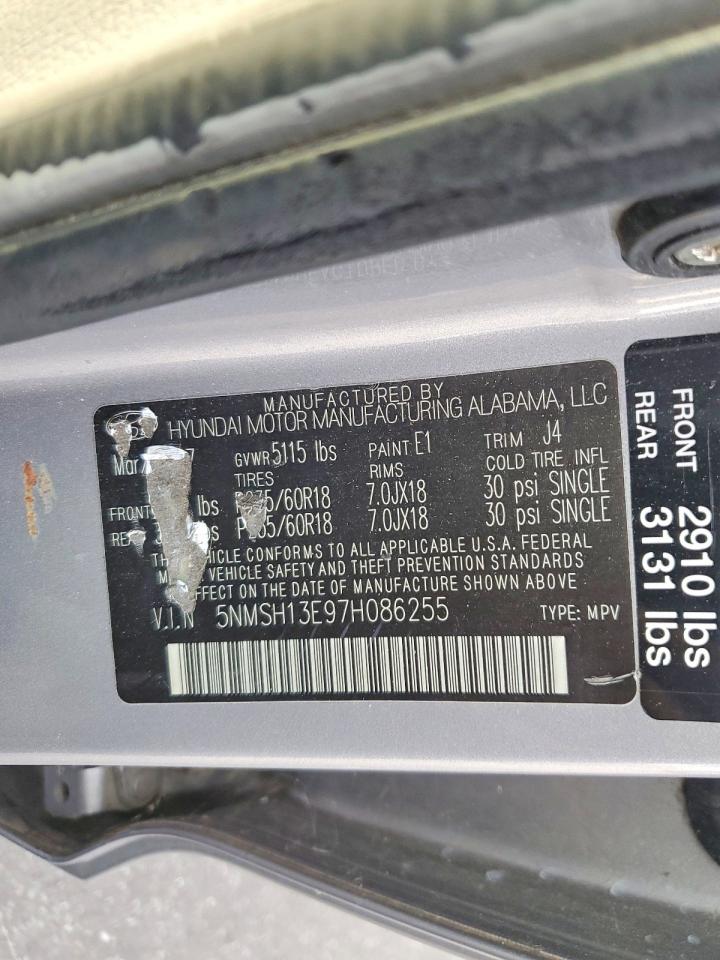 2007 Hyundai Santa Fe Se Gray vin: 5NMSH13E97H086255