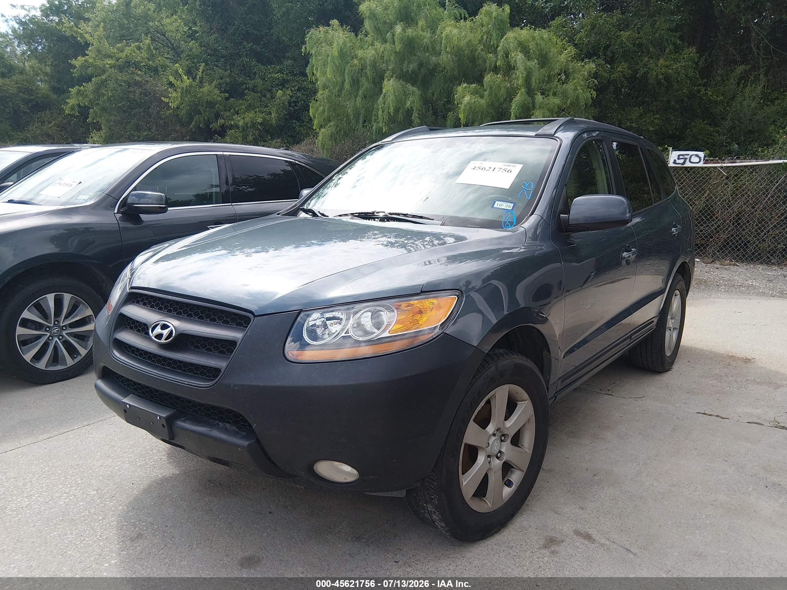 2007 Hyundai Santa Fe Limited/se Blue vin: 5NMSH13E97H128777