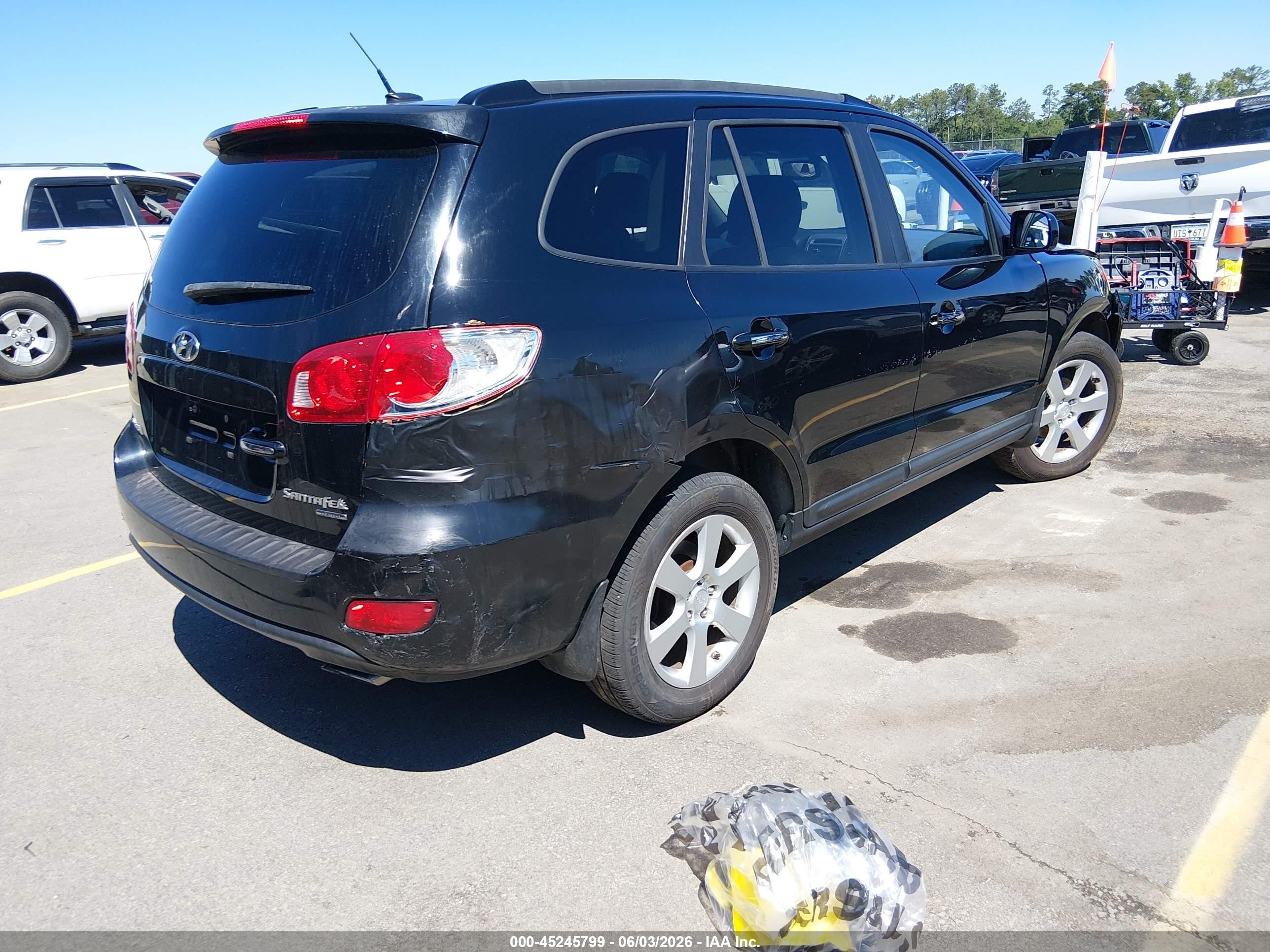 2008 Hyundai Santa Fe Limited/se Black vin: 5NMSH13E98H176068