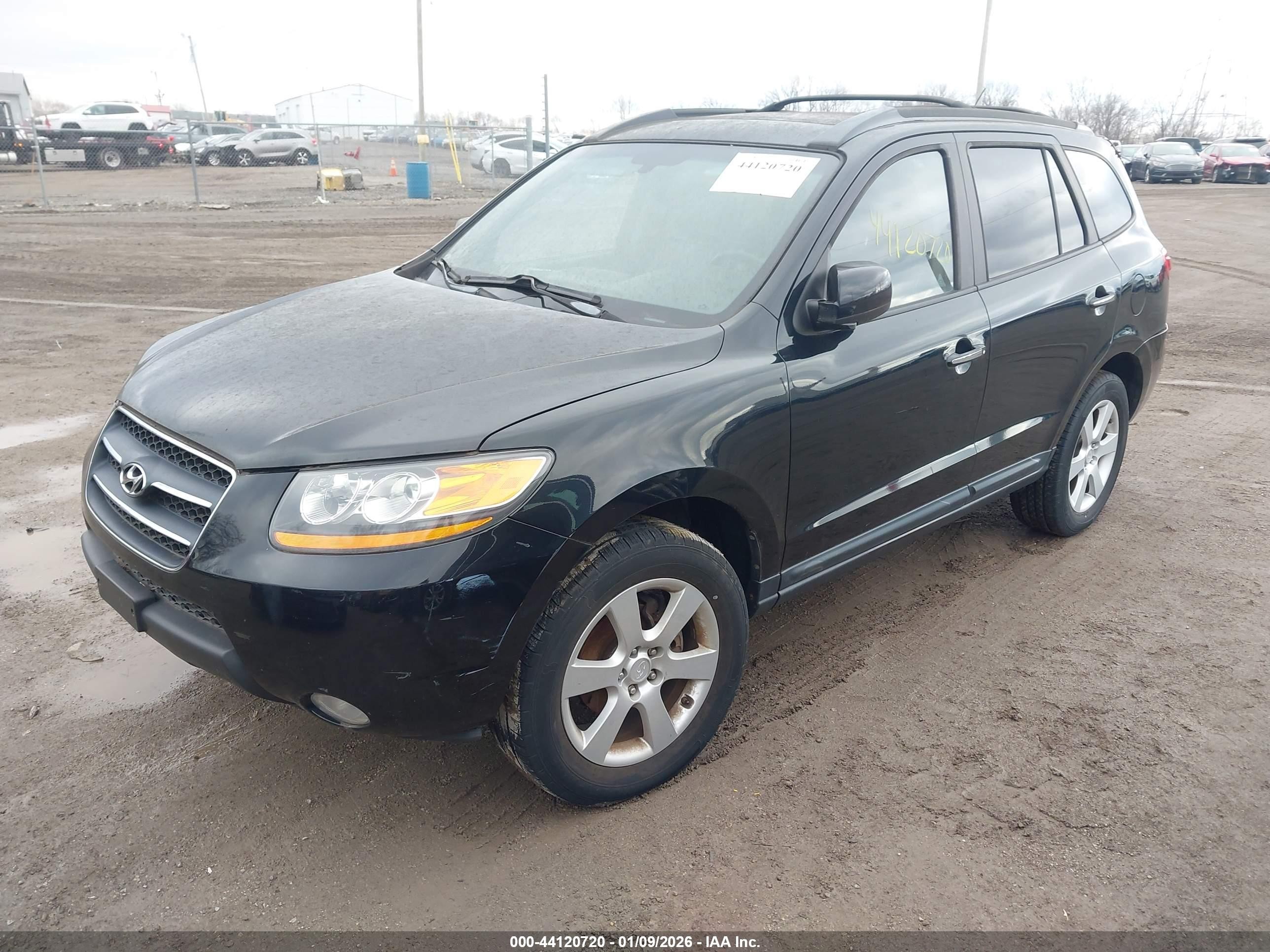 2008 Hyundai Santa Fe Limited/se Black vin: 5NMSH13E98H218643