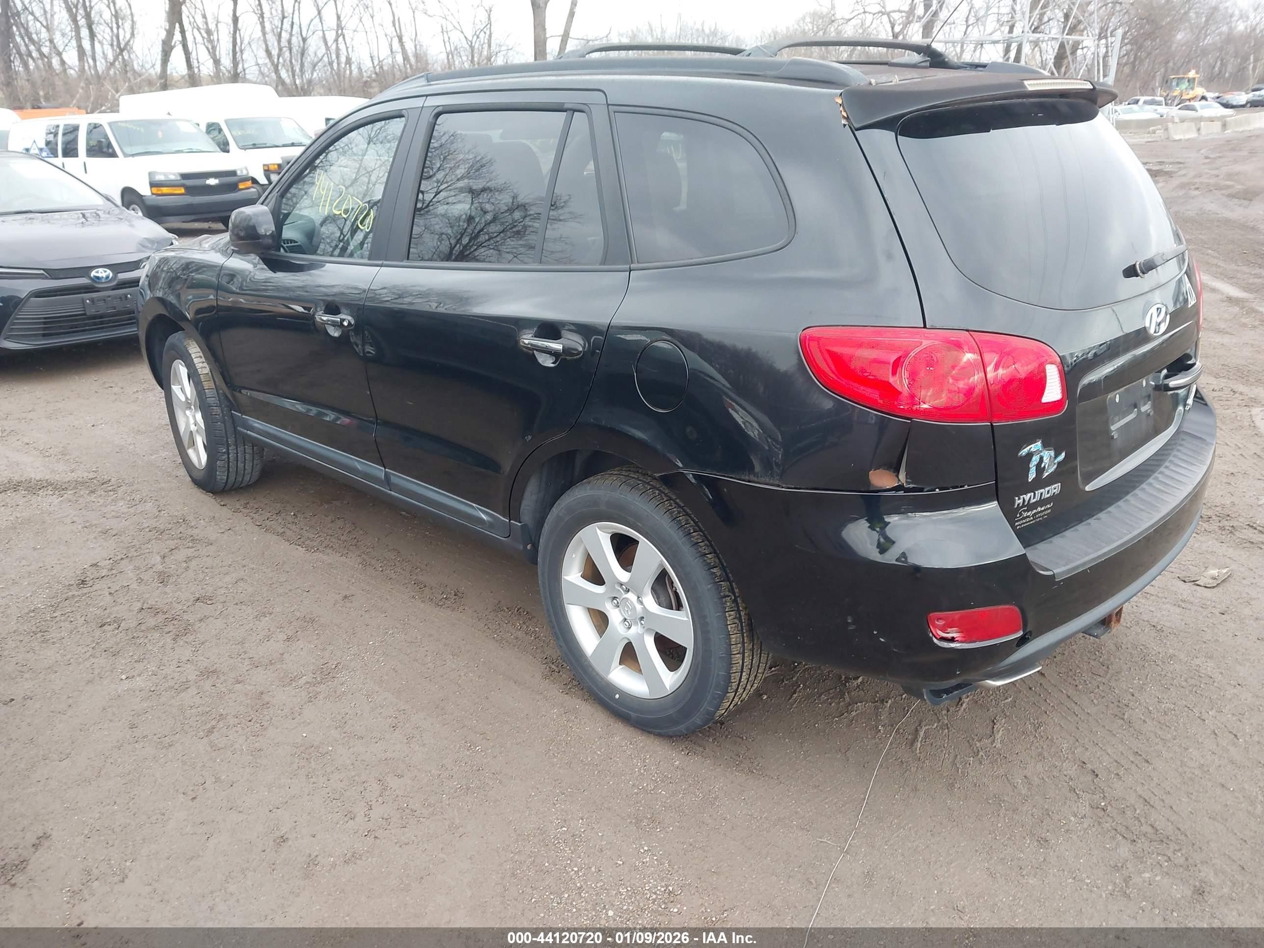 2008 Hyundai Santa Fe Limited/se Black vin: 5NMSH13E98H218643