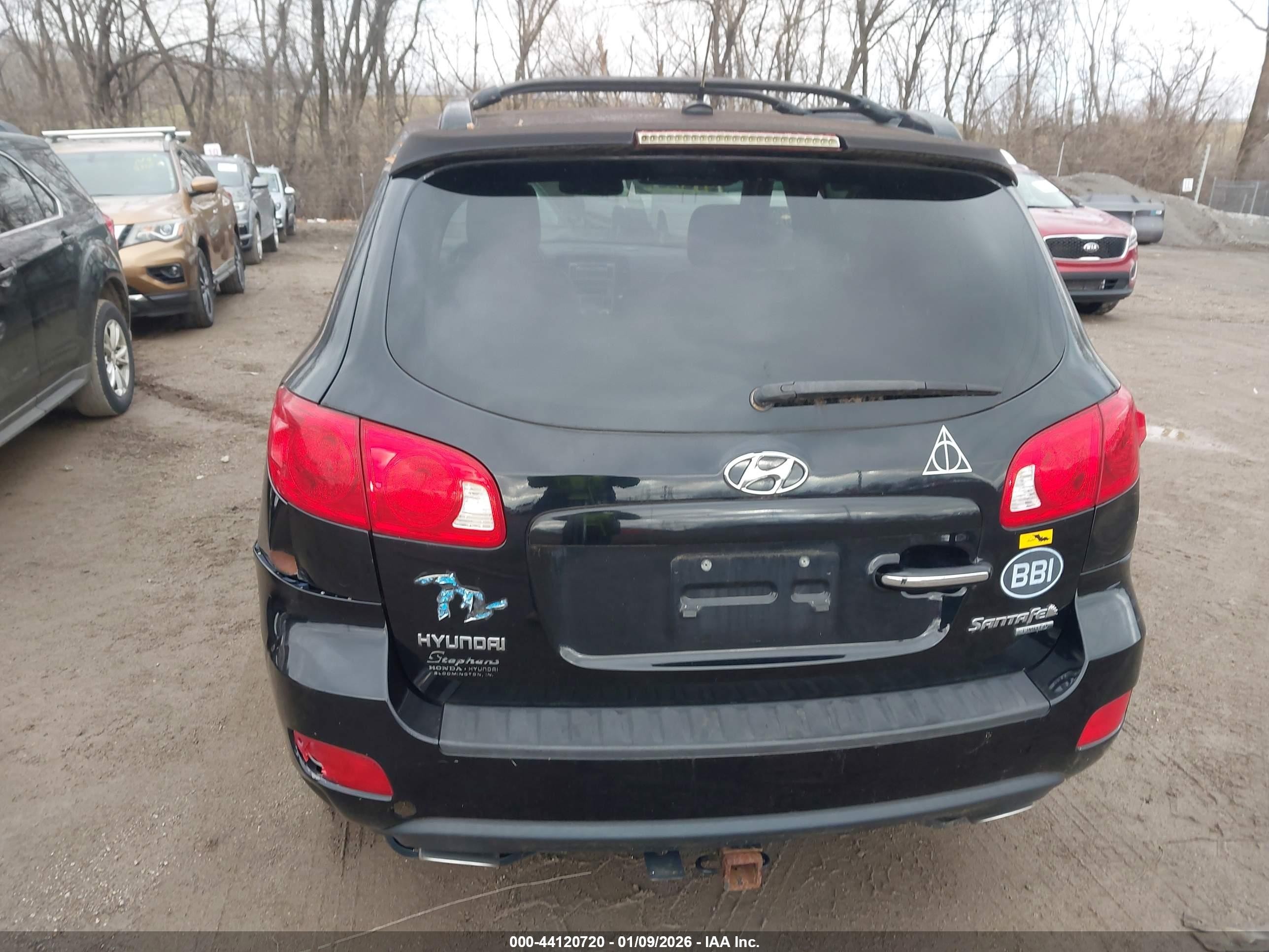 2008 Hyundai Santa Fe Limited/se Black vin: 5NMSH13E98H218643