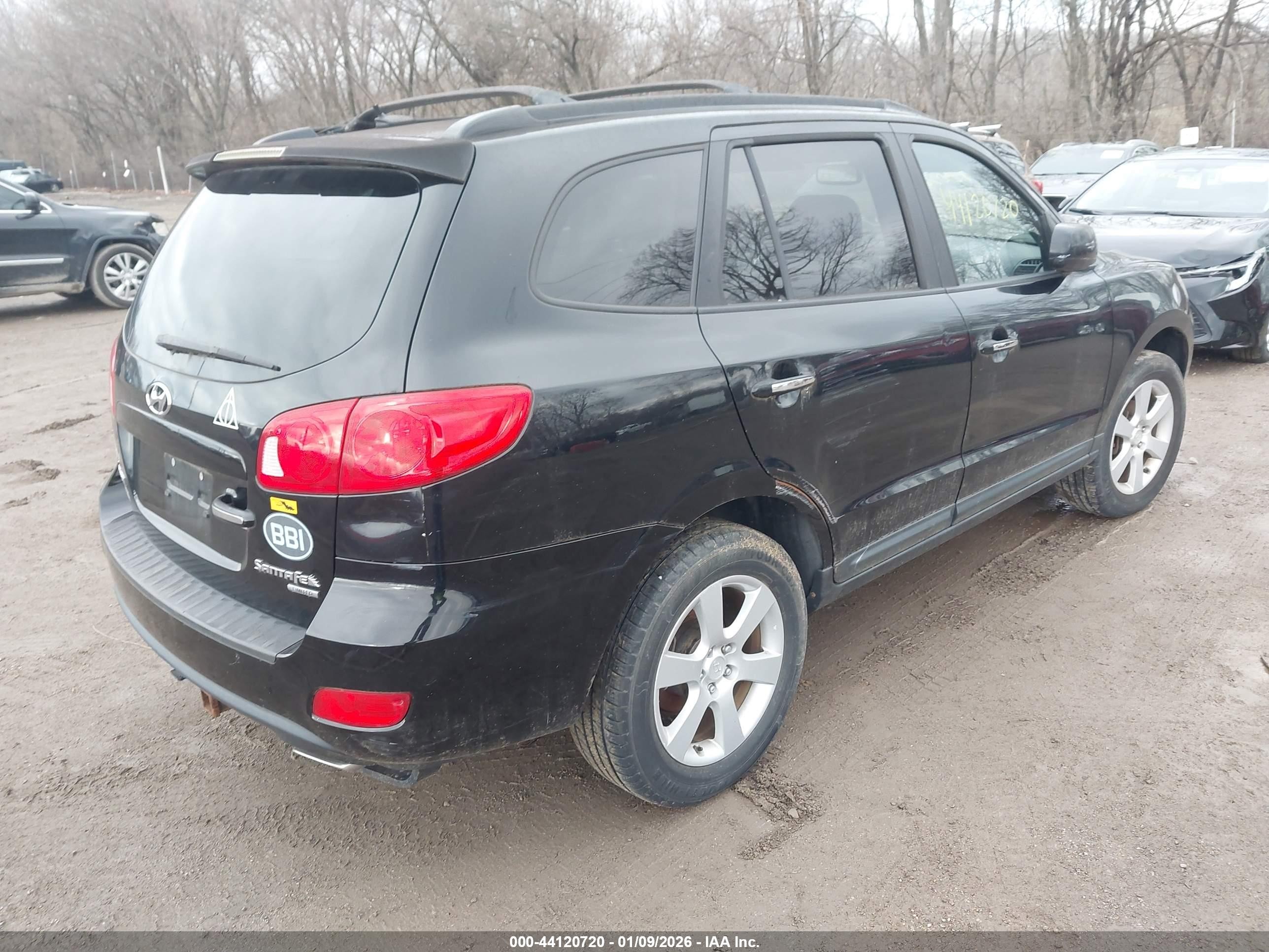 2008 Hyundai Santa Fe Limited/se Black vin: 5NMSH13E98H218643