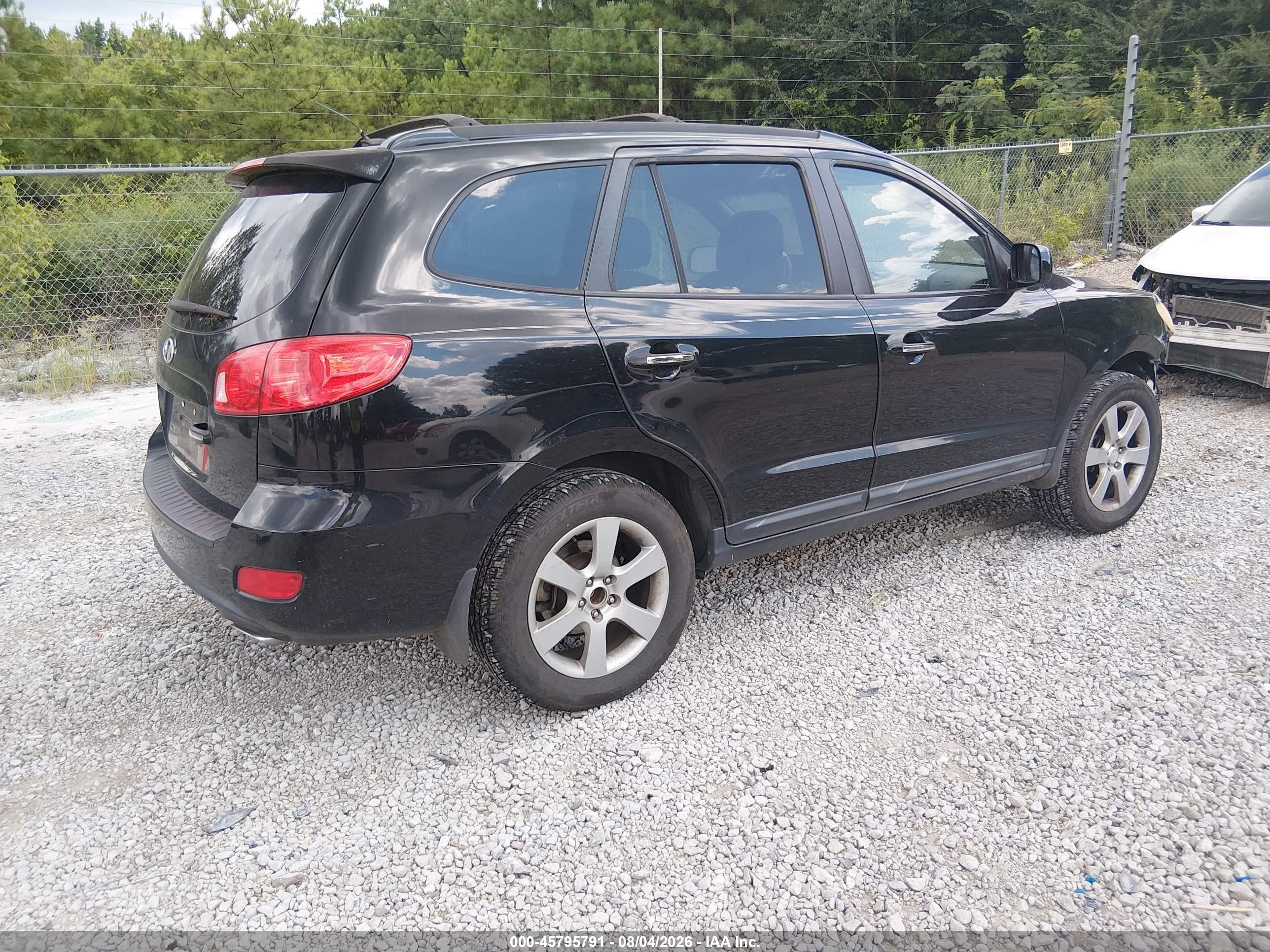 2009 Hyundai Santa Fe Limited Black vin: 5NMSH13E99H275202