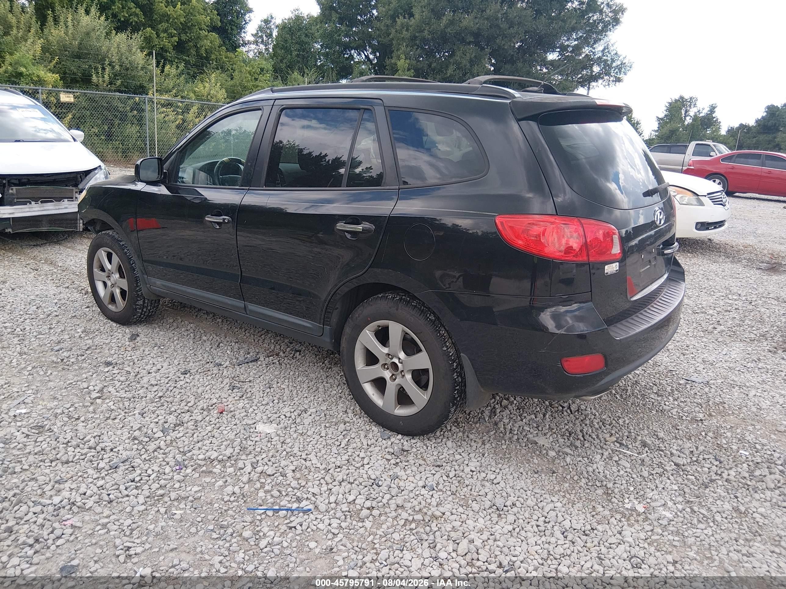 2009 Hyundai Santa Fe Limited Black vin: 5NMSH13E99H275202