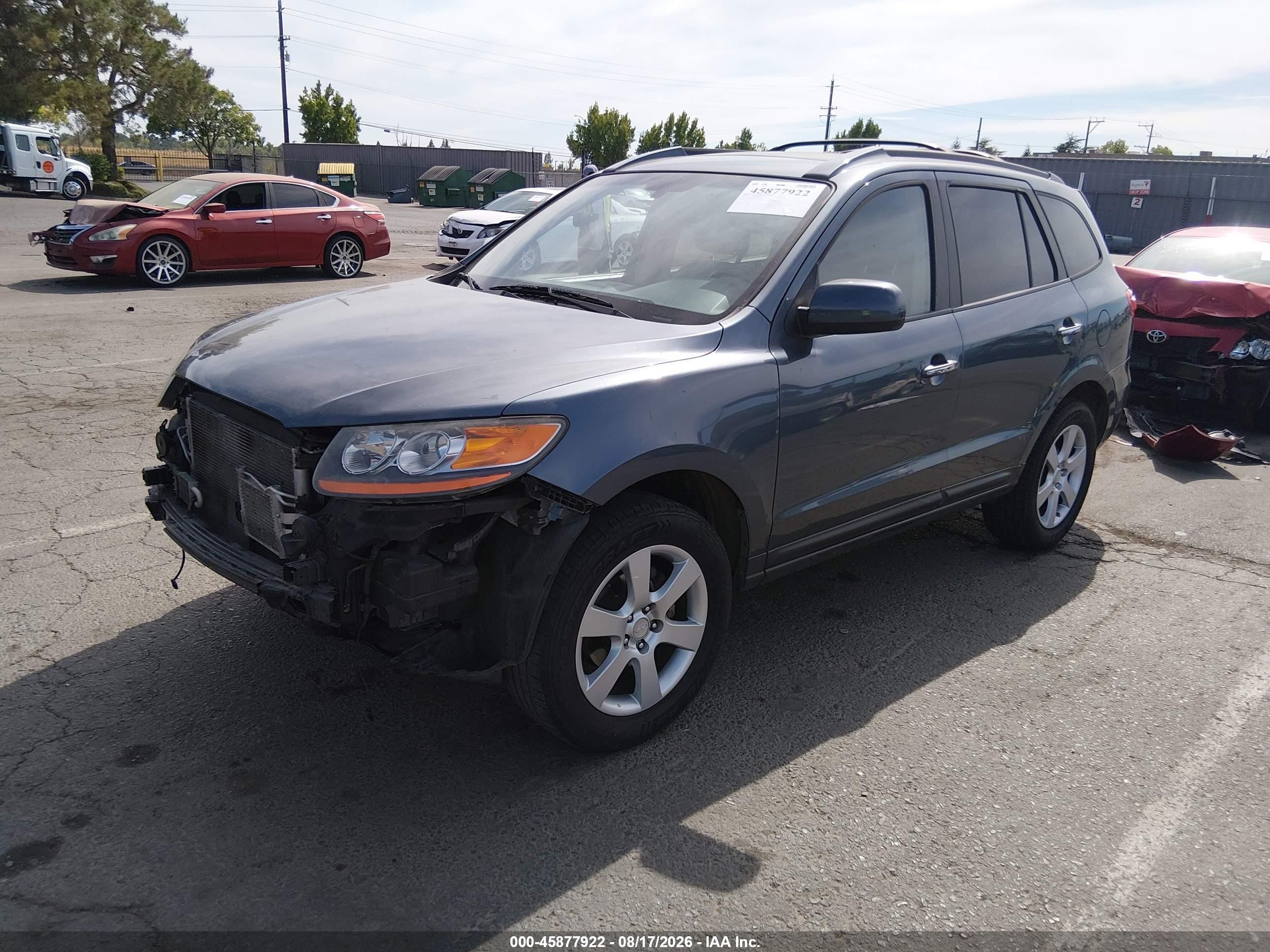 2009 Hyundai Santa Fe Limited Синий vin: 5NMSH13E99H312944