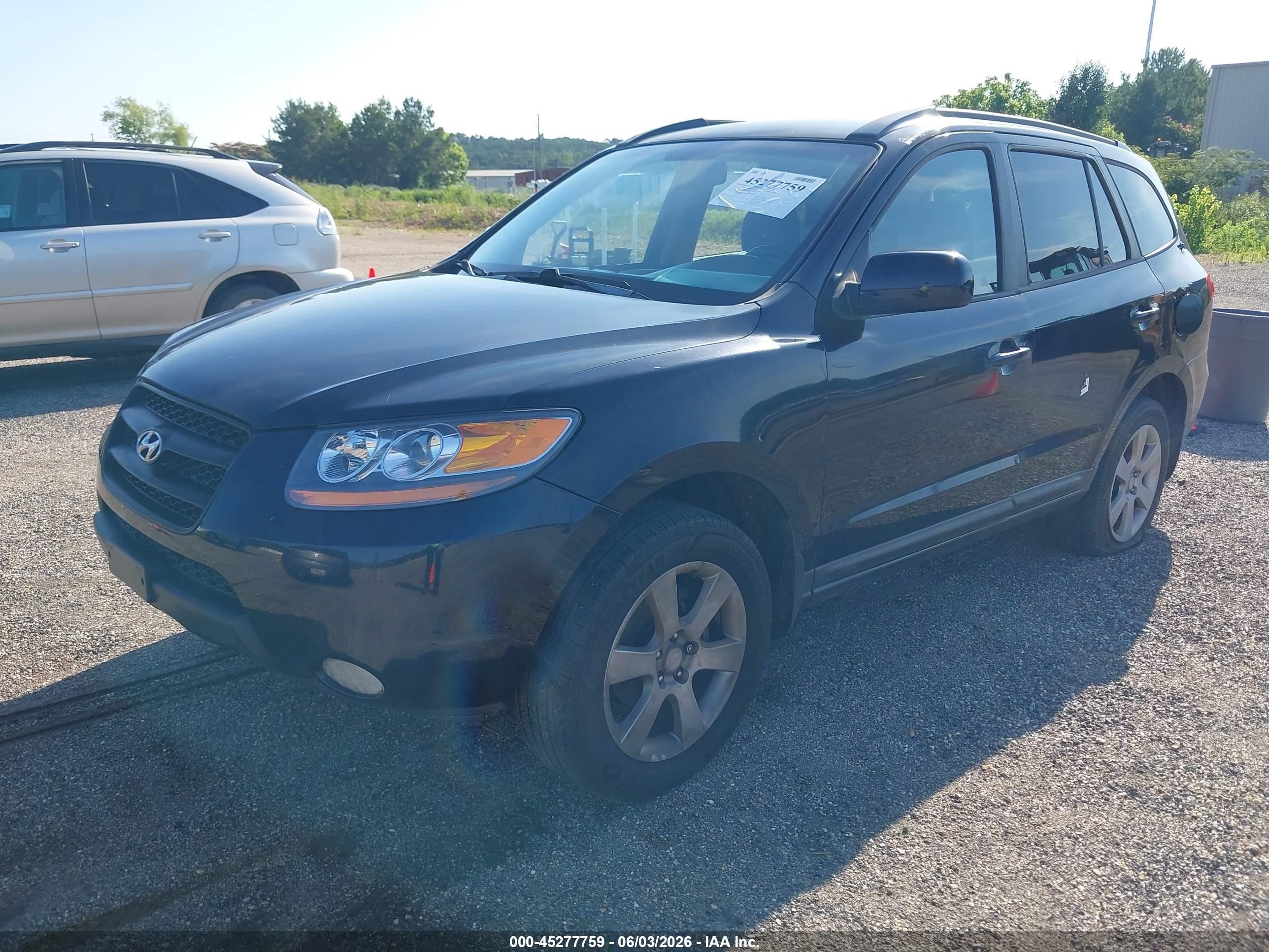 2008 Hyundai Santa Fe Limited/se Black vin: 5NMSH13EX8H189363