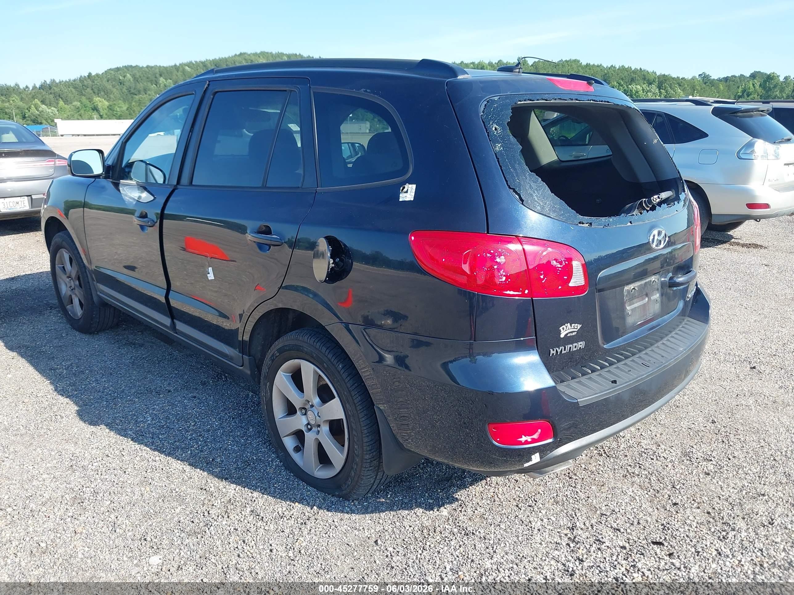 2008 Hyundai Santa Fe Limited/se Black vin: 5NMSH13EX8H189363
