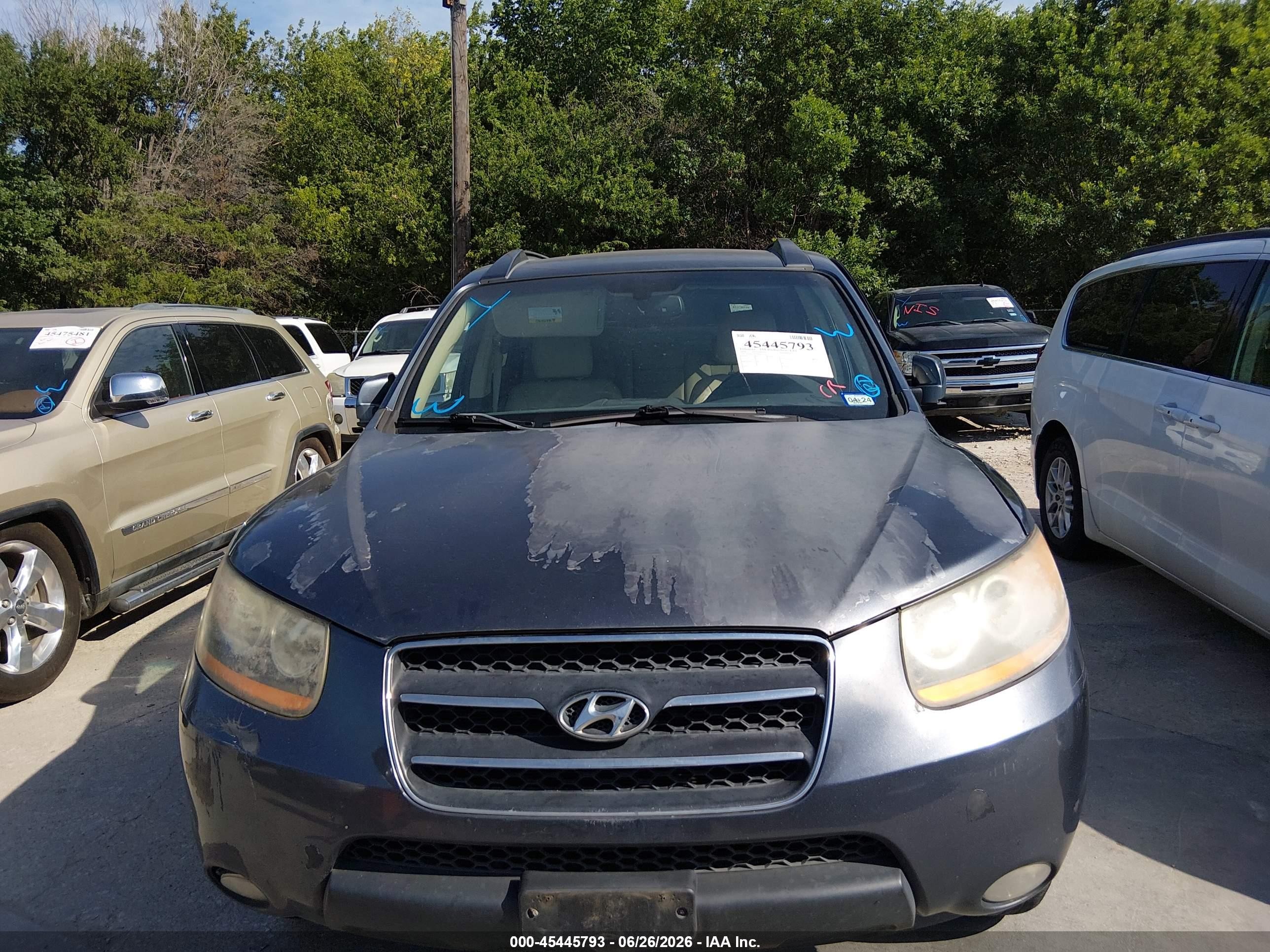 2008 Hyundai Santa Fe Limited/se Blue vin: 5NMSH13EX8H195423