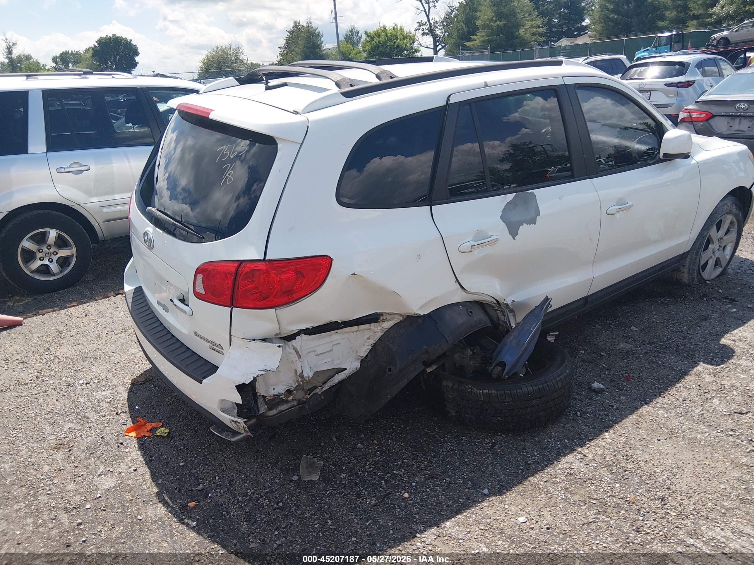2009 Hyundai Santa Fe Limited White vin: 5NMSH13EX9H257565