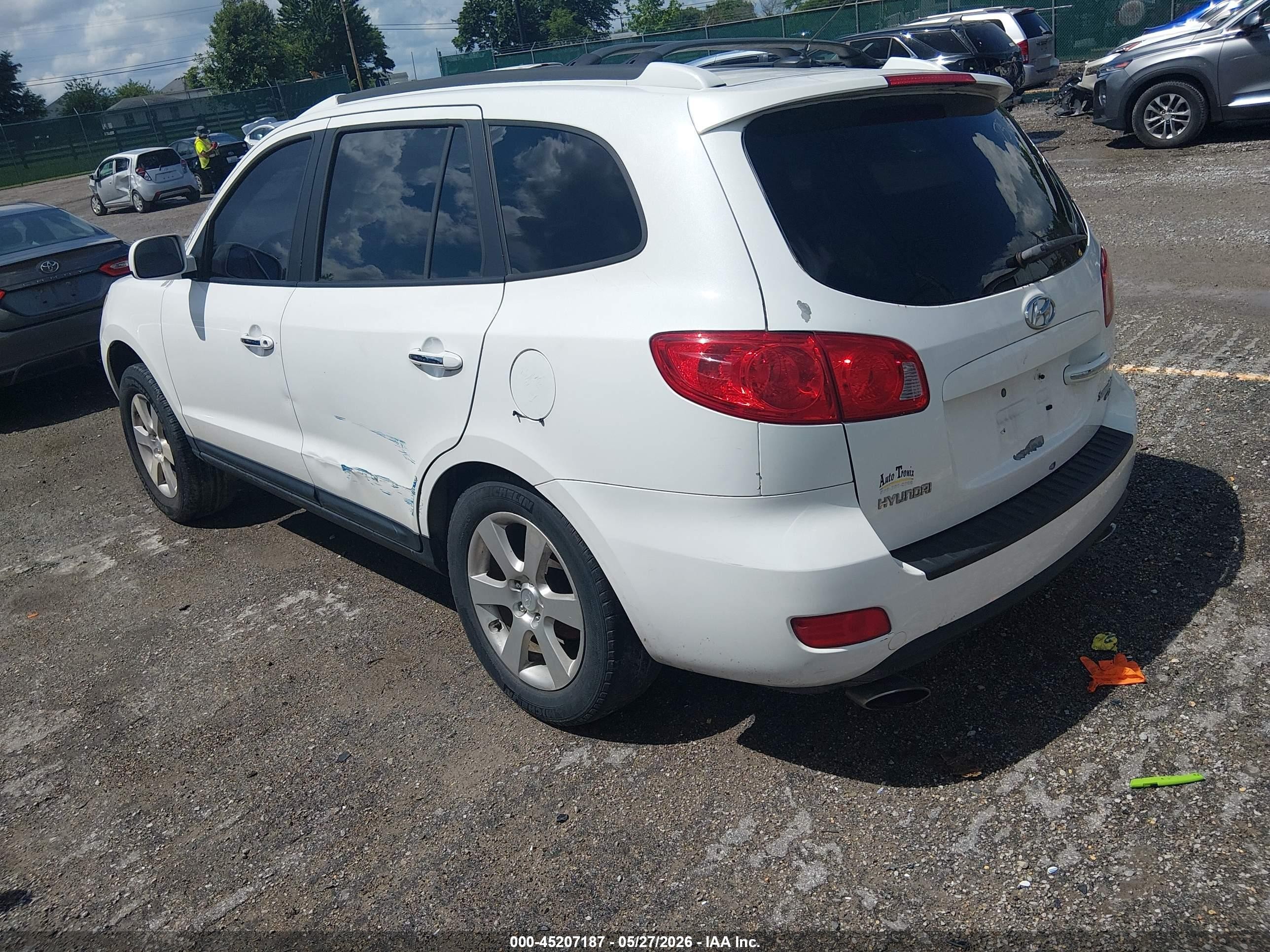 2009 Hyundai Santa Fe Limited White vin: 5NMSH13EX9H257565