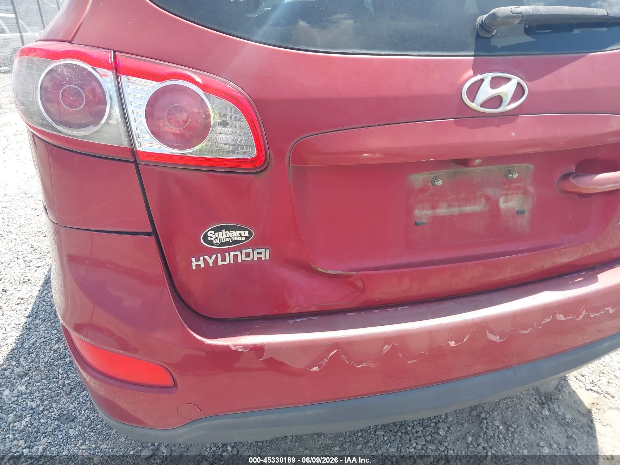 2010 Hyundai Santa Fe Se Red vin: 5NMSH4AG6AH380564