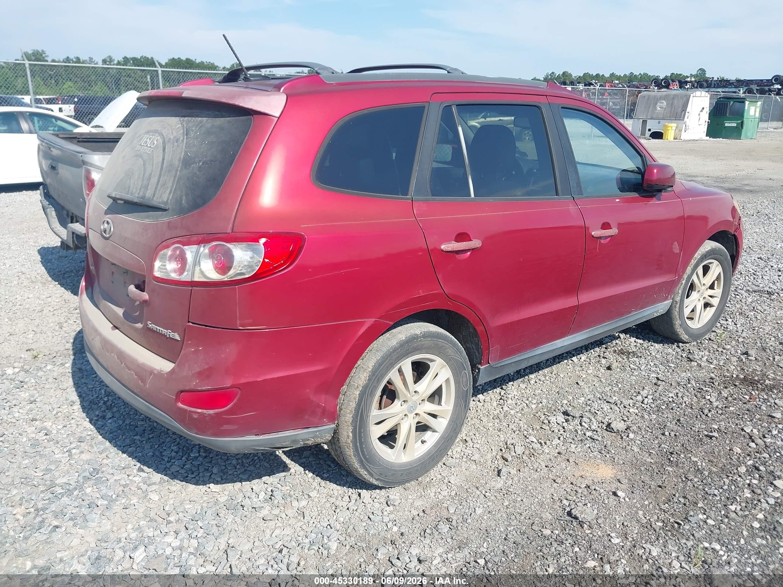 2010 Hyundai Santa Fe Se Red vin: 5NMSH4AG6AH380564