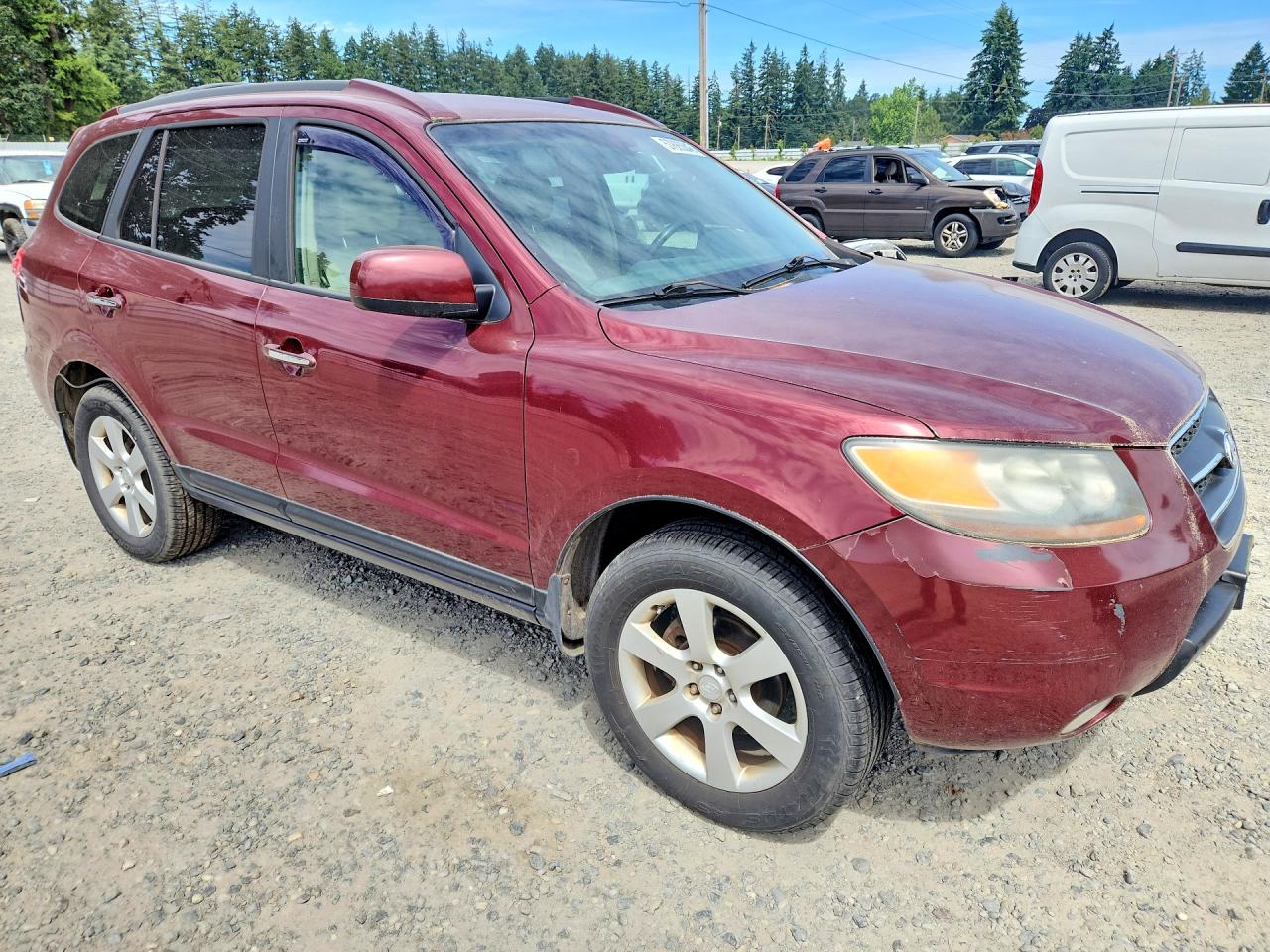 2007 Hyundai Santa Fe Se Burgundy vin: 5NMSH73E07H028652