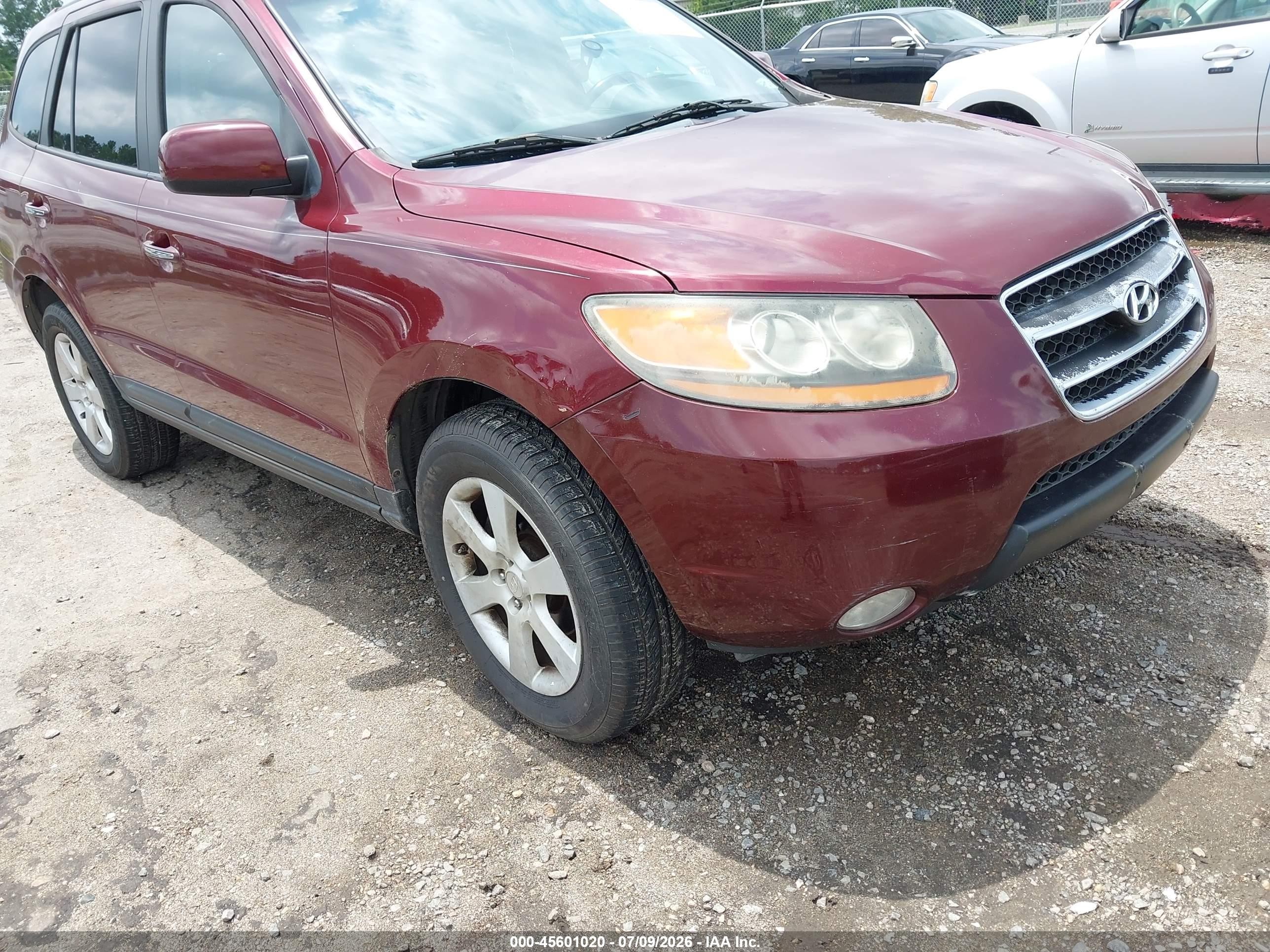 2008 Hyundai Santa Fe Limited/se Burgundy vin: 5NMSH73E08H136741
