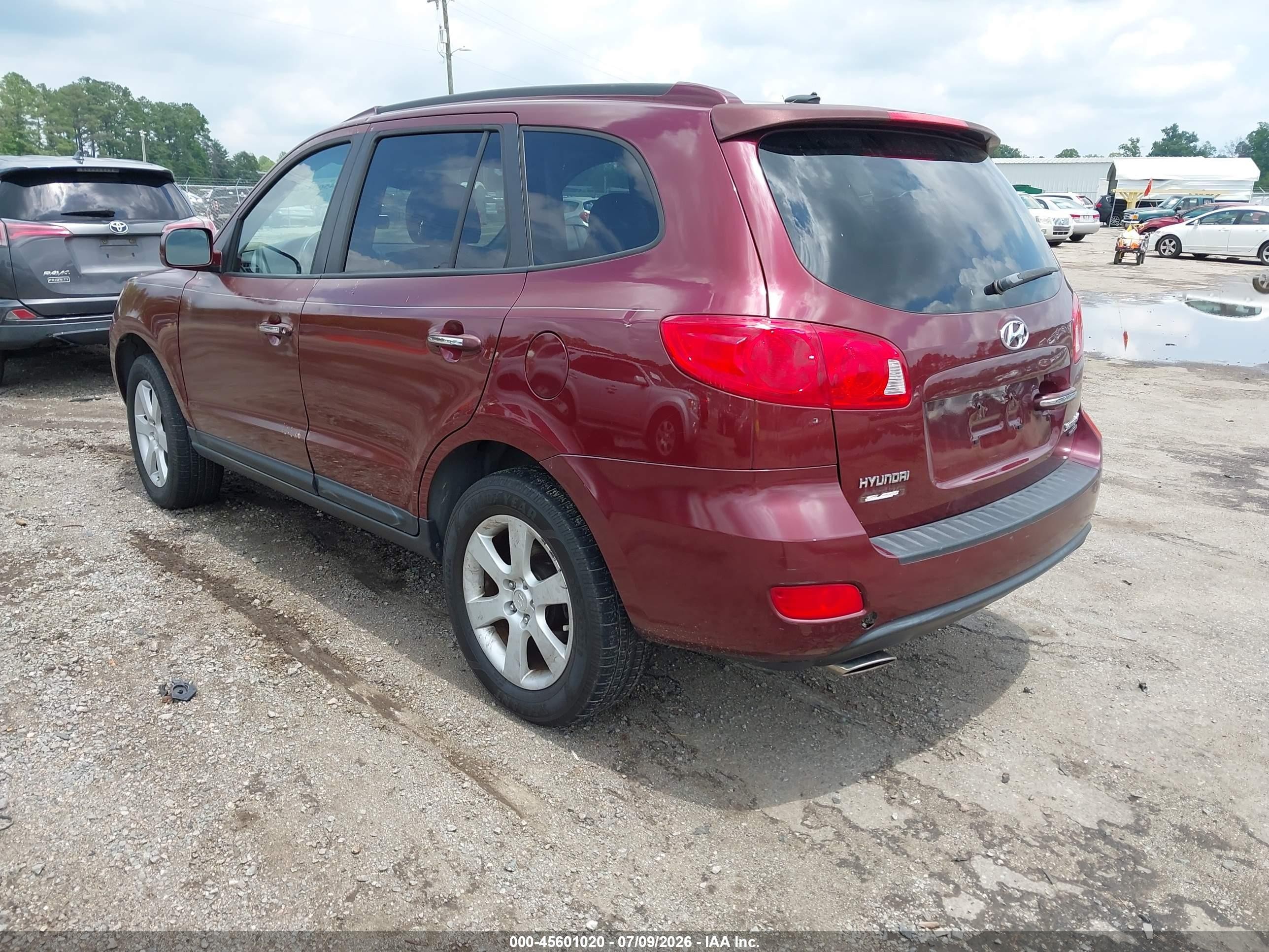 2008 Hyundai Santa Fe Limited/se Burgundy vin: 5NMSH73E08H136741