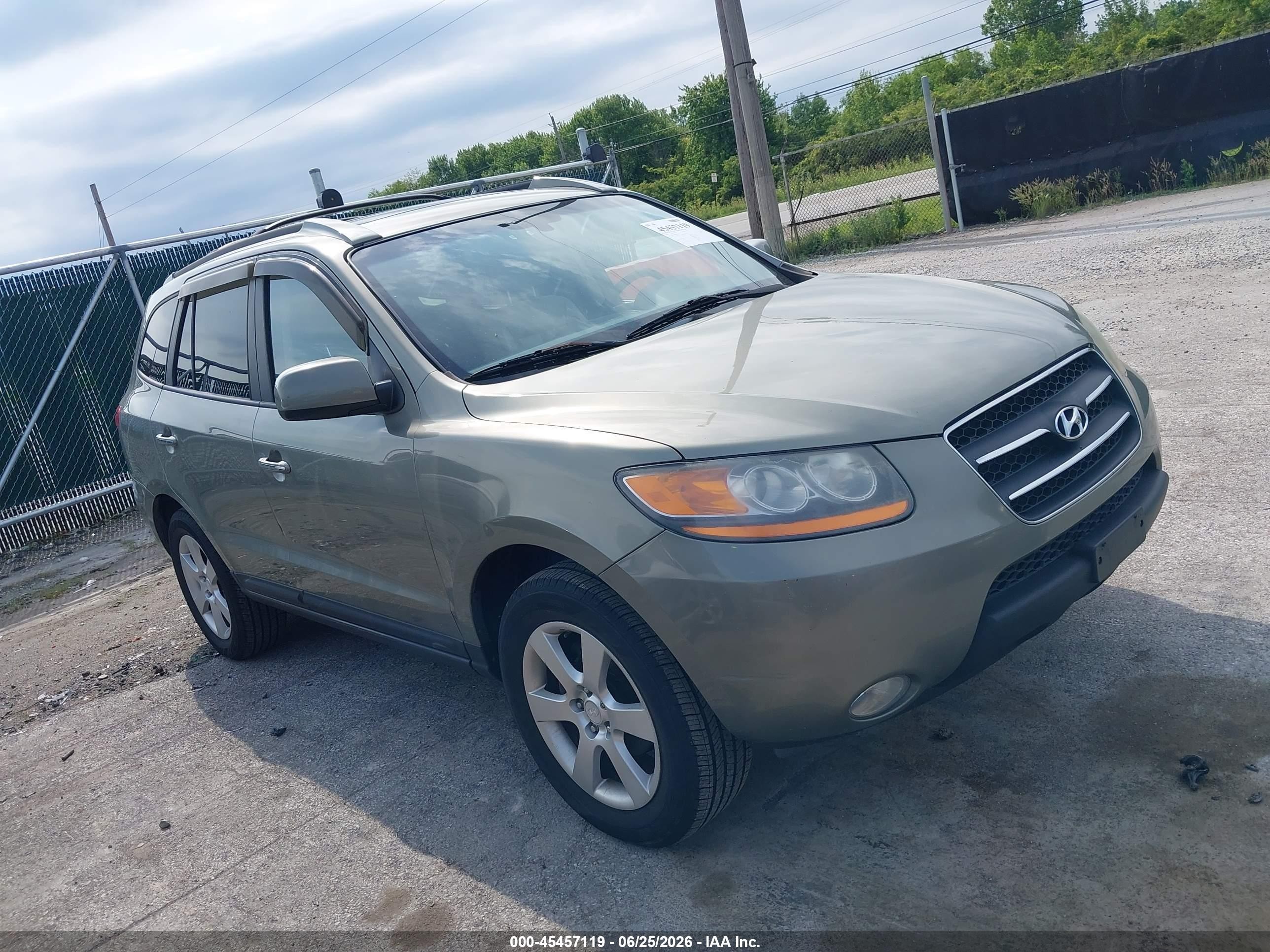 2008 Hyundai Santa Fe Limited/se Green vin: 5NMSH73E08H185423