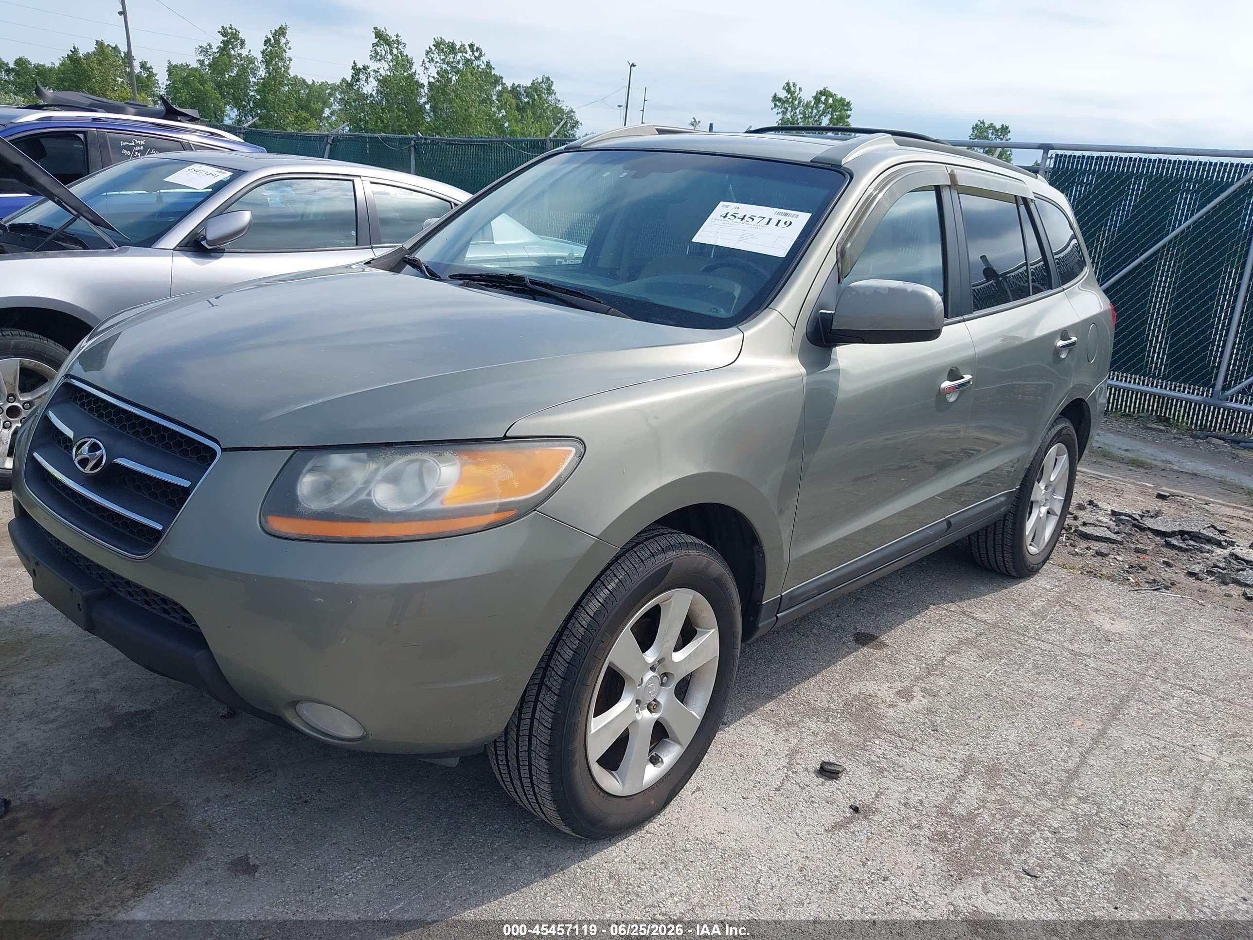 2008 Hyundai Santa Fe Limited/se Green vin: 5NMSH73E08H185423