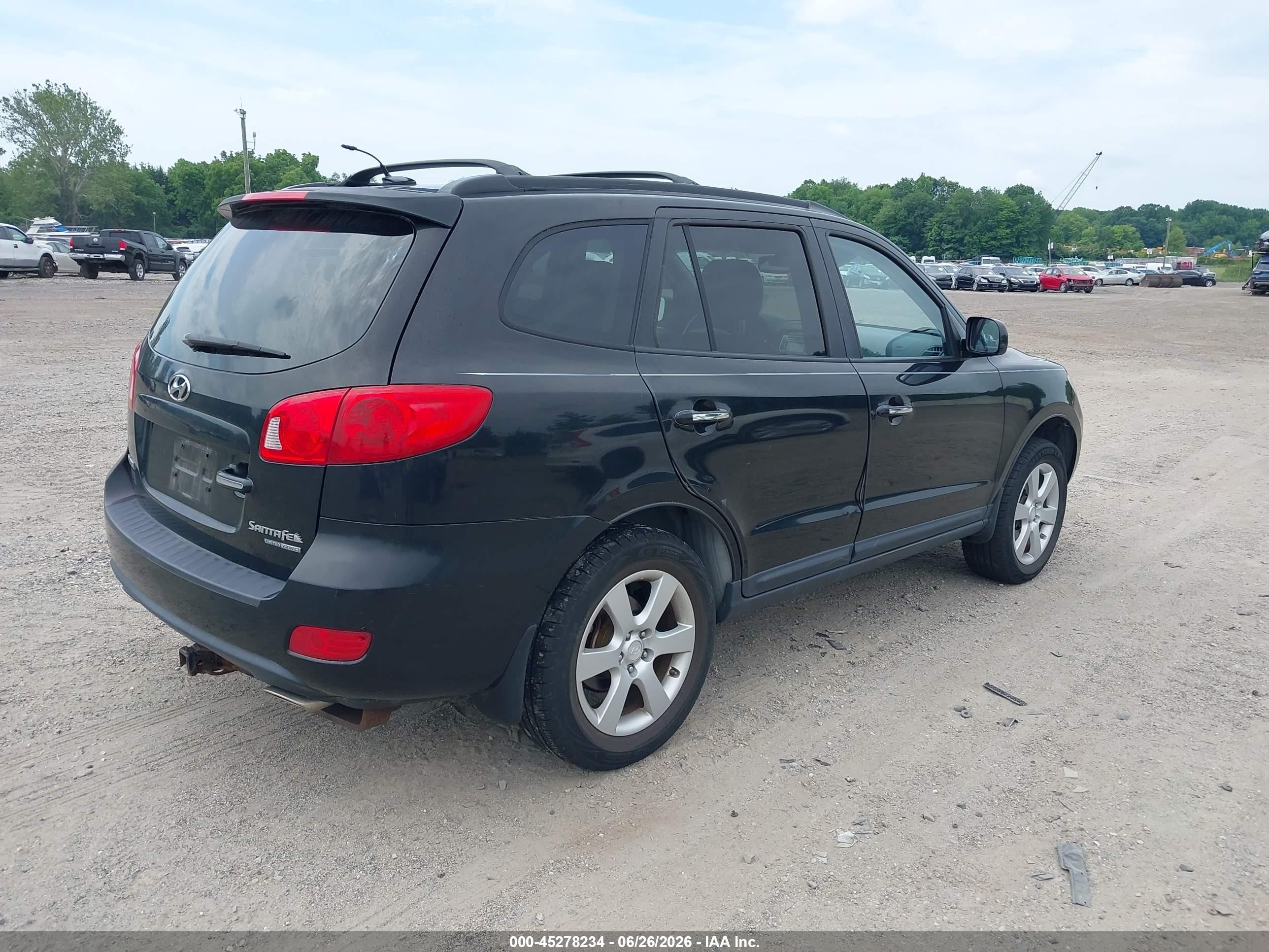 2009 Hyundai Santa Fe Limited Black vin: 5NMSH73E09H288570