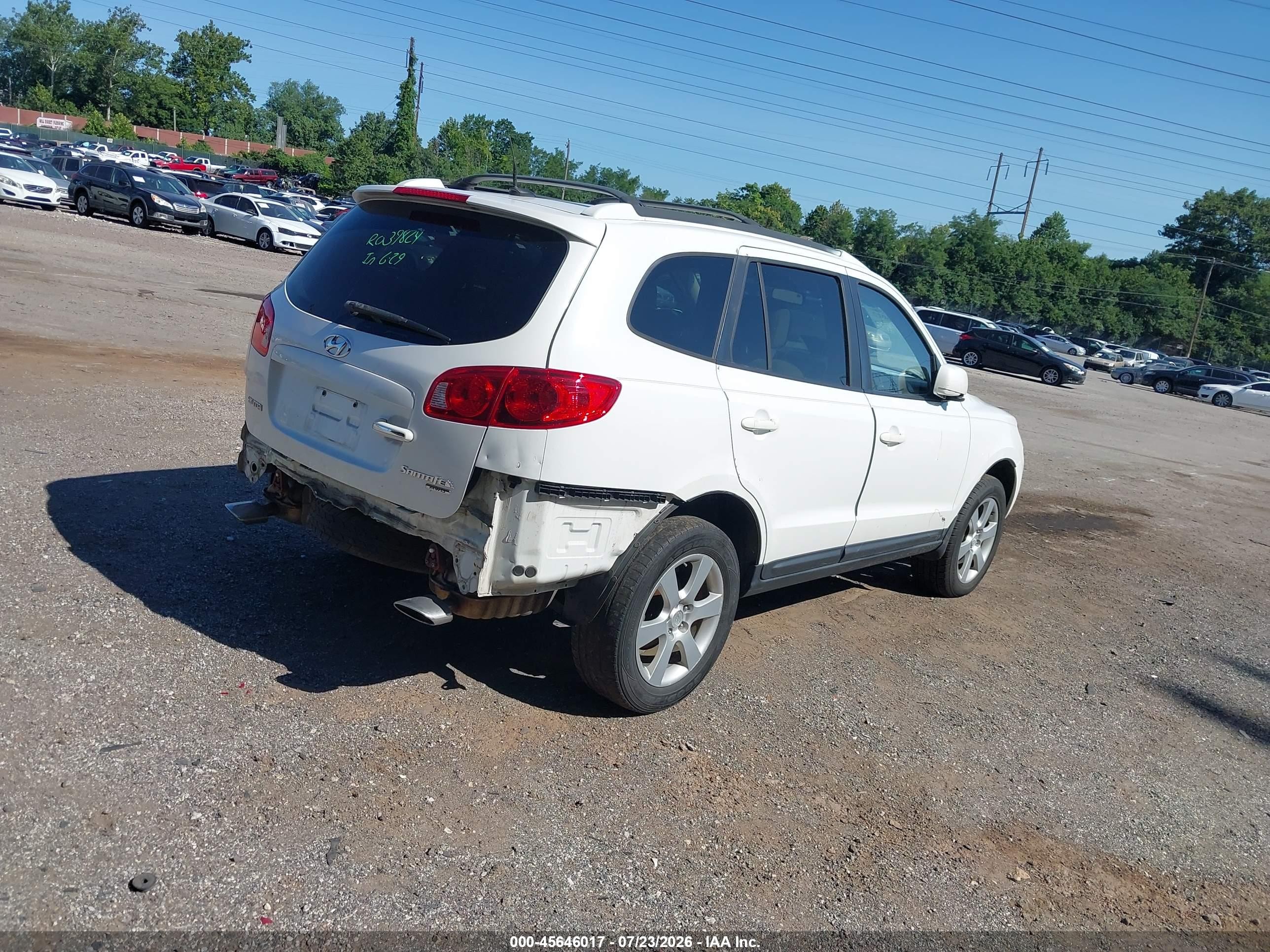 2009 Hyundai Santa Fe Se White vin: 5NMSH73E09H316948