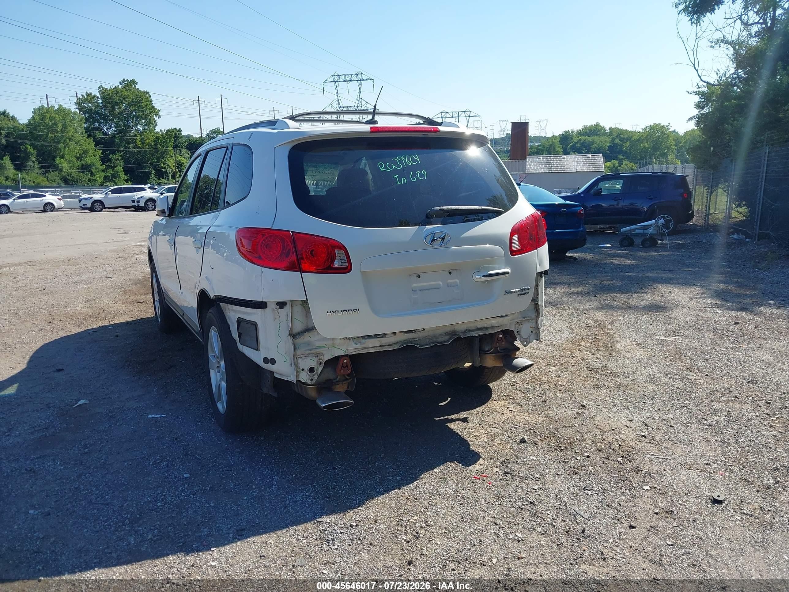2009 Hyundai Santa Fe Se White vin: 5NMSH73E09H316948