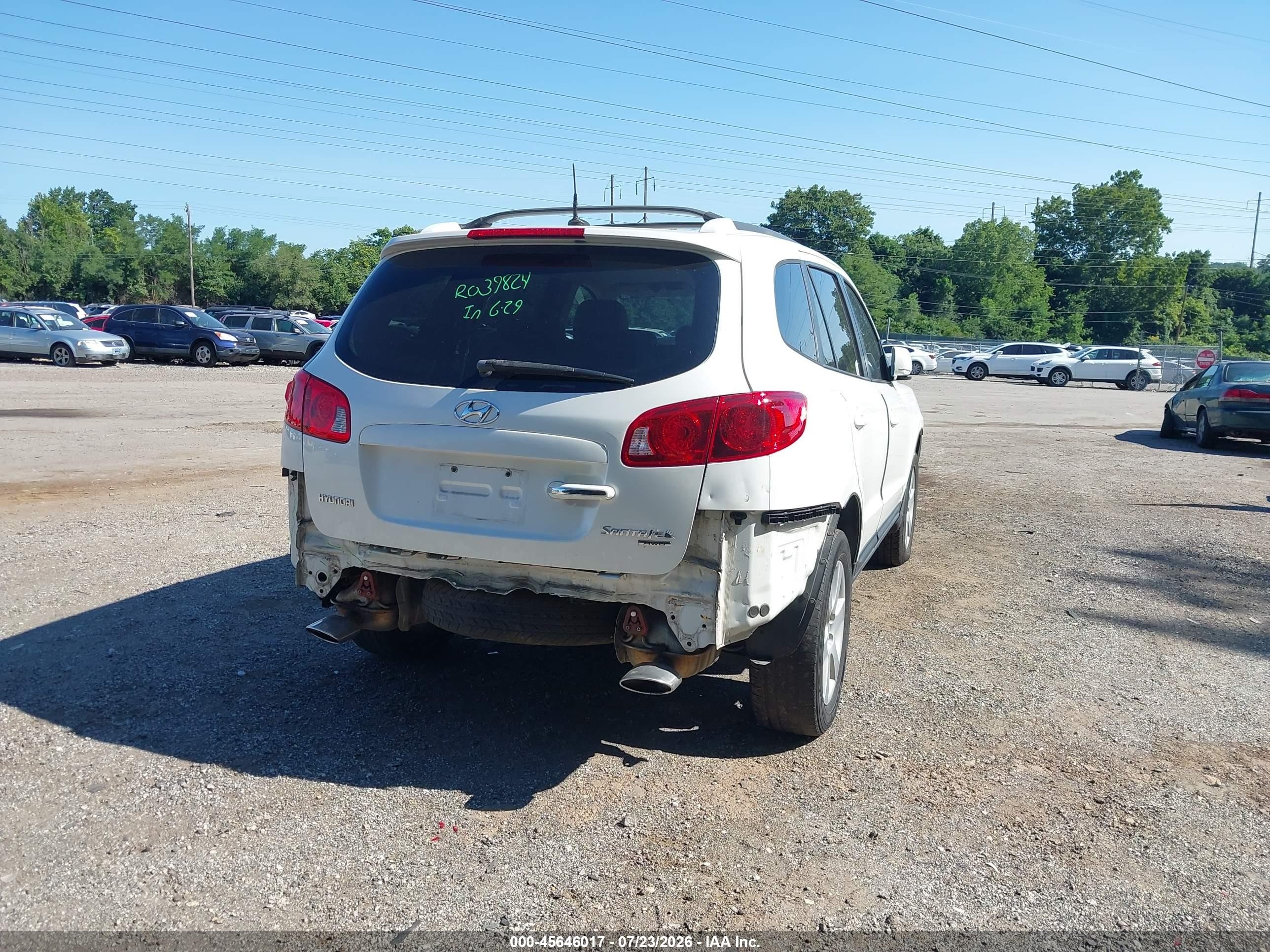 2009 Hyundai Santa Fe Se White vin: 5NMSH73E09H316948