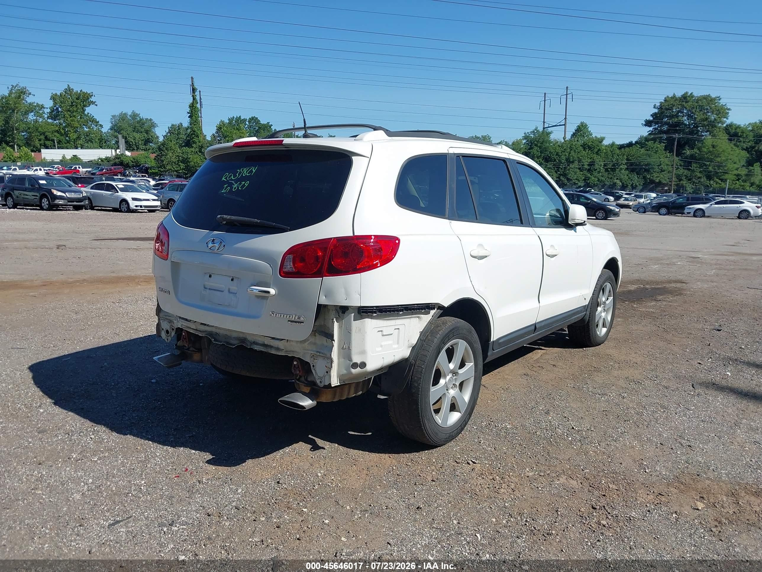 2009 Hyundai Santa Fe Se White vin: 5NMSH73E09H316948