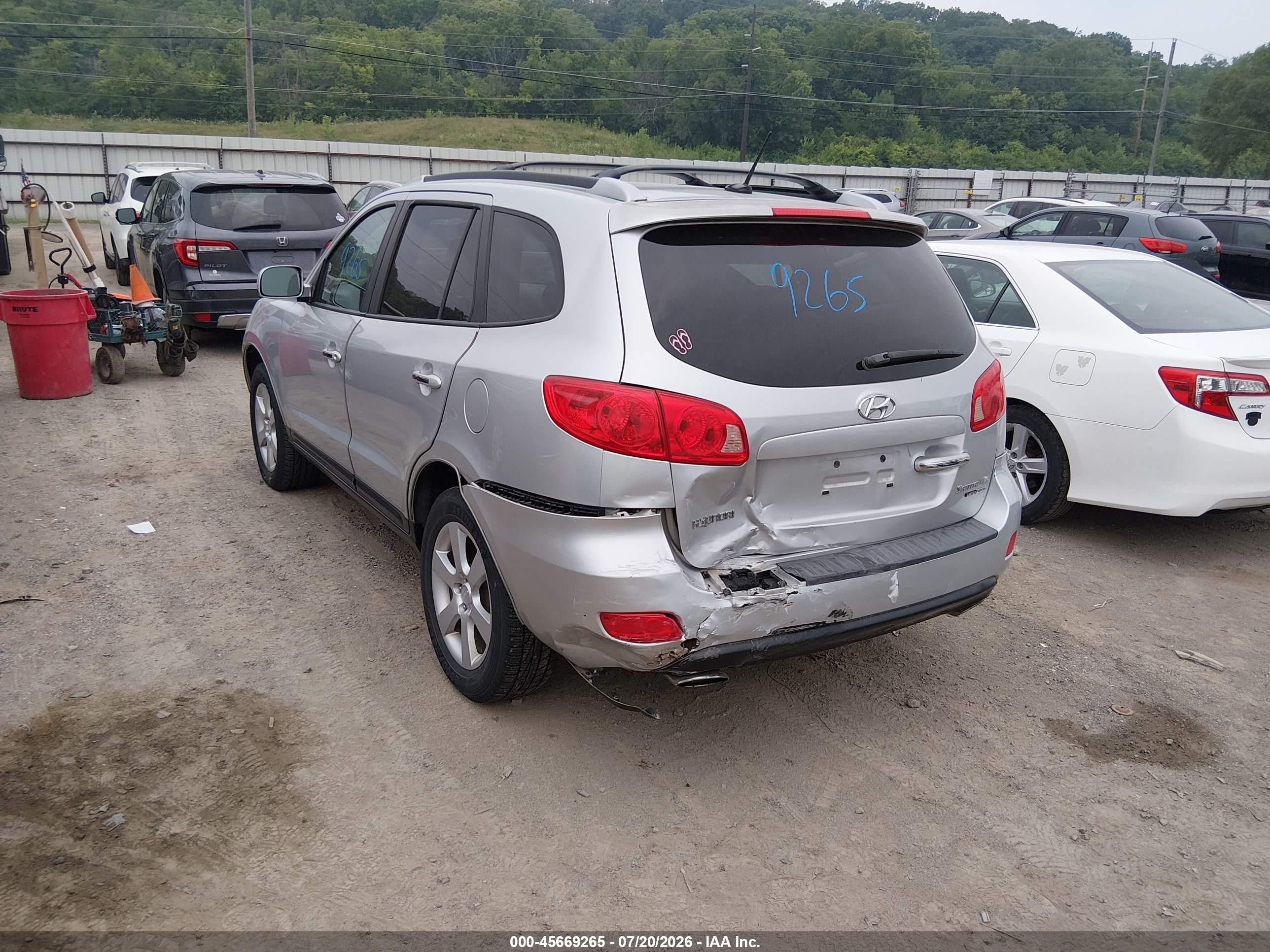 2007 Hyundai Santa Fe Limited/se Silver vin: 5NMSH73E17H046156