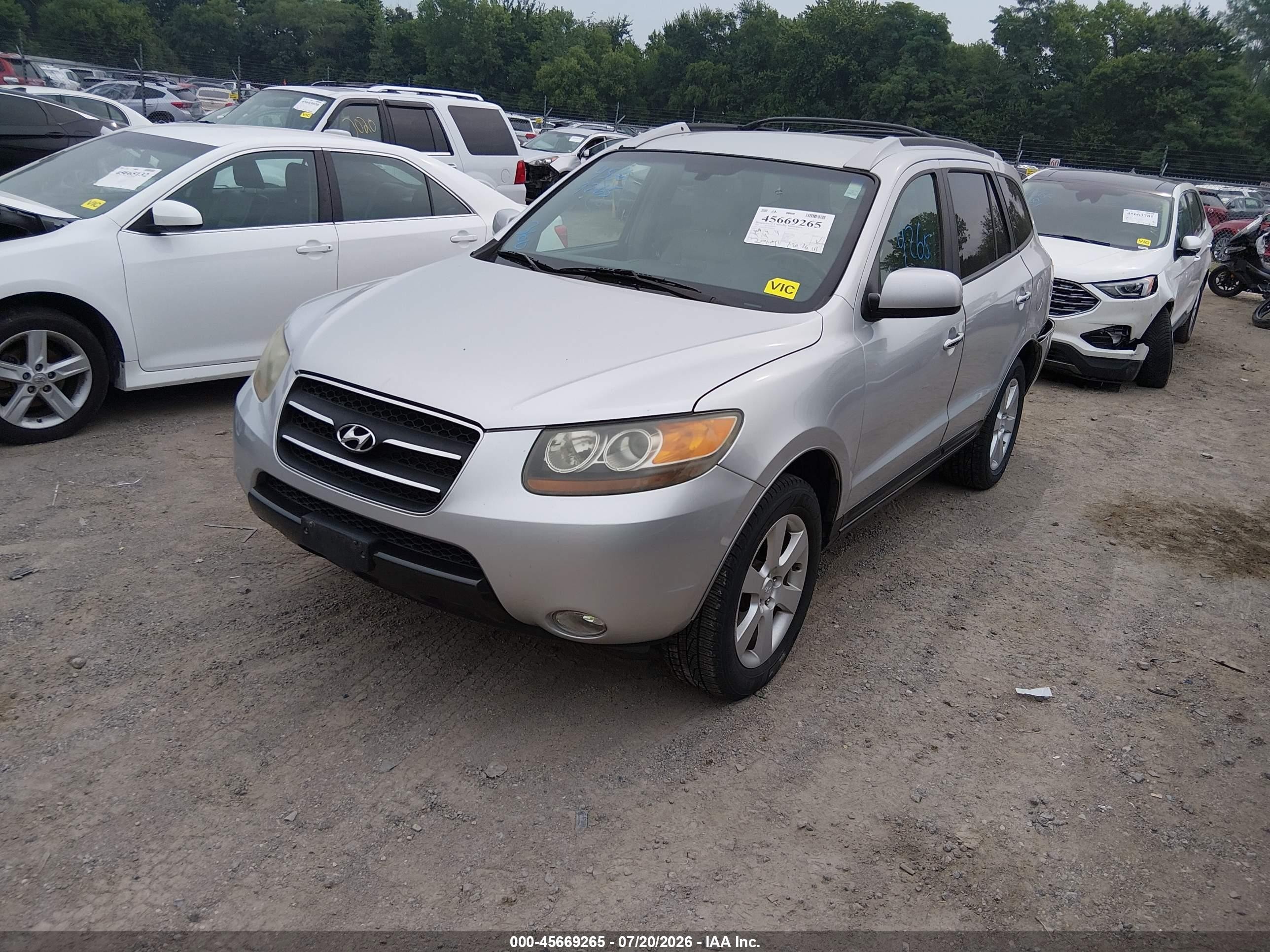 2007 Hyundai Santa Fe Limited/se Silver vin: 5NMSH73E17H046156
