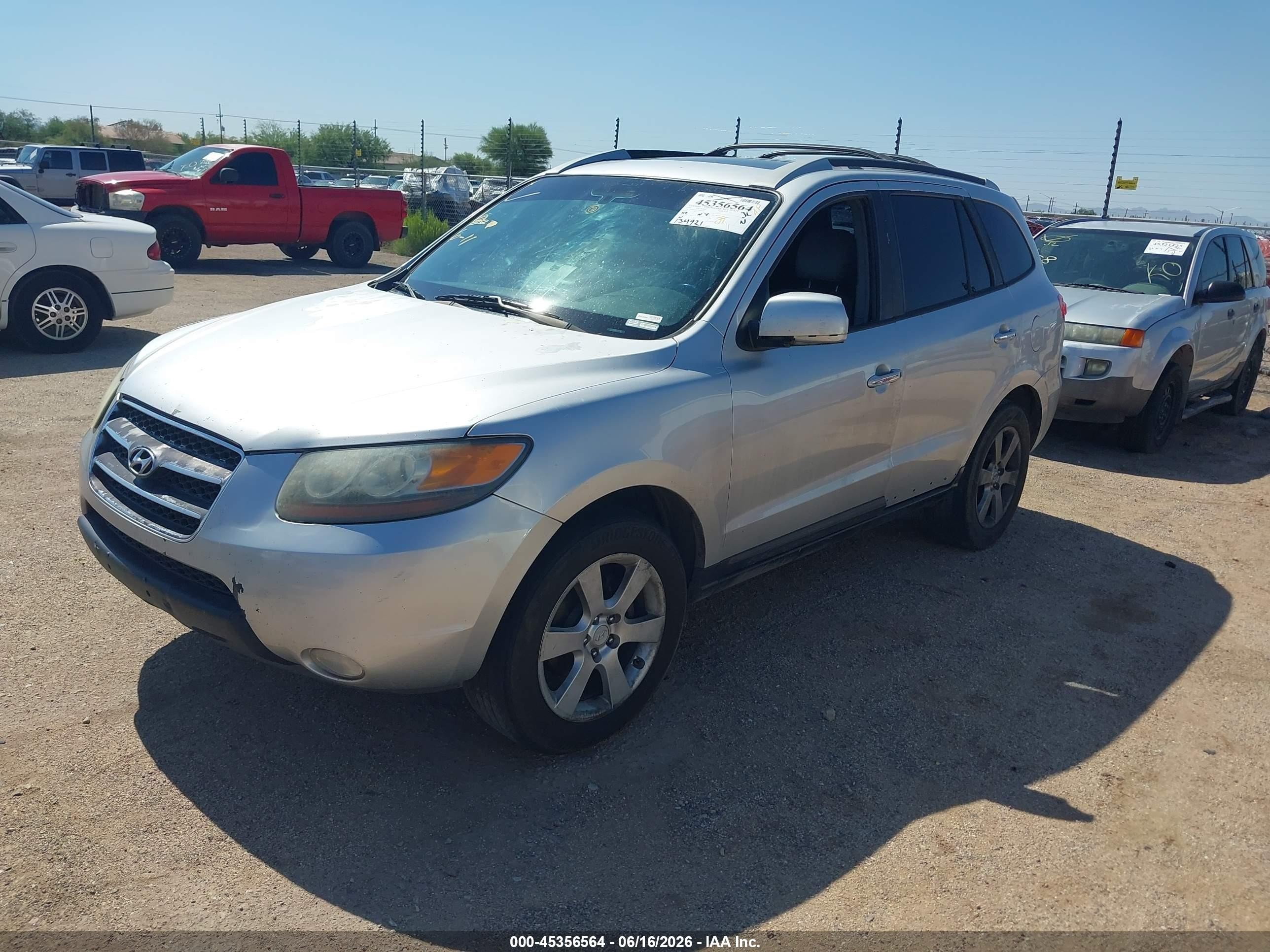 2007 Hyundai Santa Fe Limited/se Silver vin: 5NMSH73E27H002487