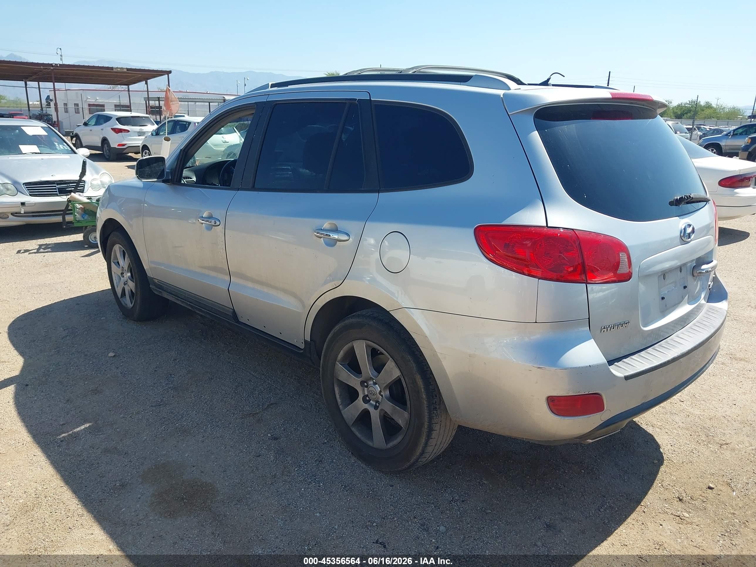 2007 Hyundai Santa Fe Limited/se Silver vin: 5NMSH73E27H002487
