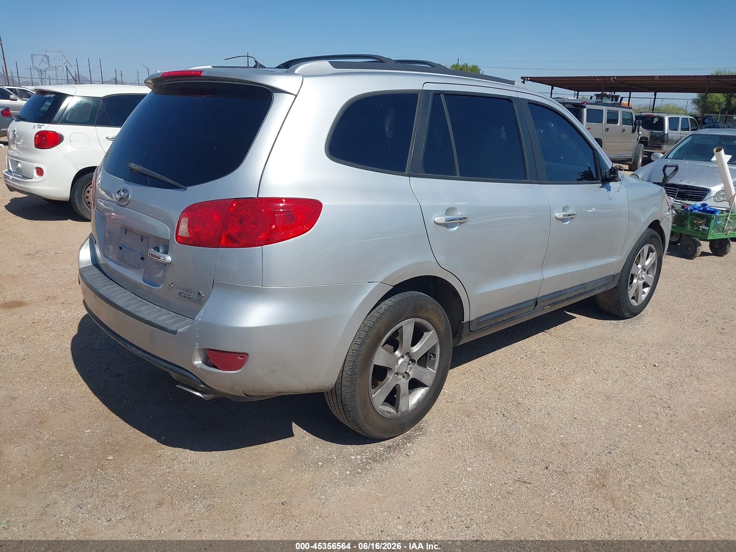 2007 Hyundai Santa Fe Limited/se Silver vin: 5NMSH73E27H002487