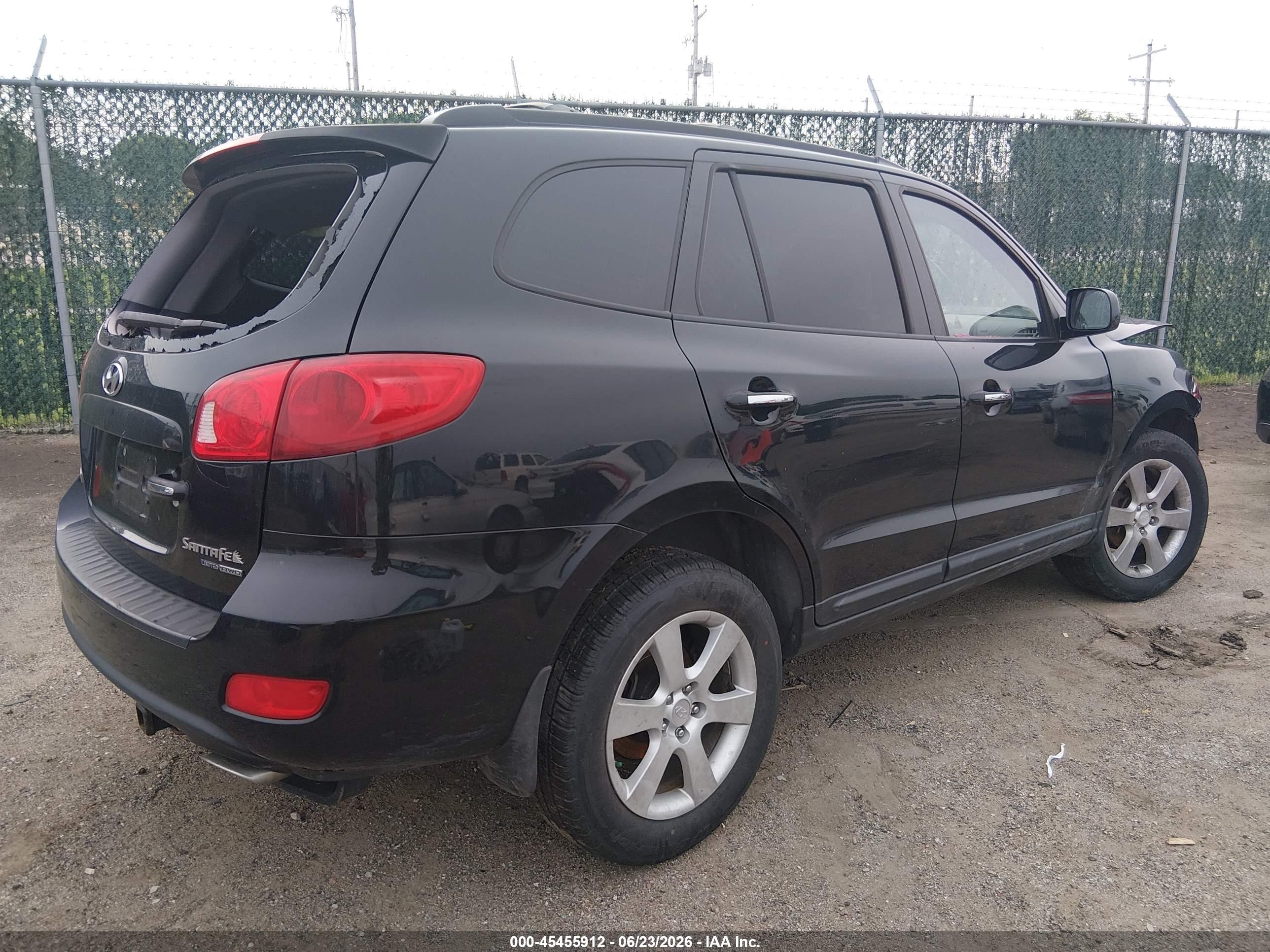 2008 Hyundai Santa Fe Limited/se Black vin: 5NMSH73E28H135901