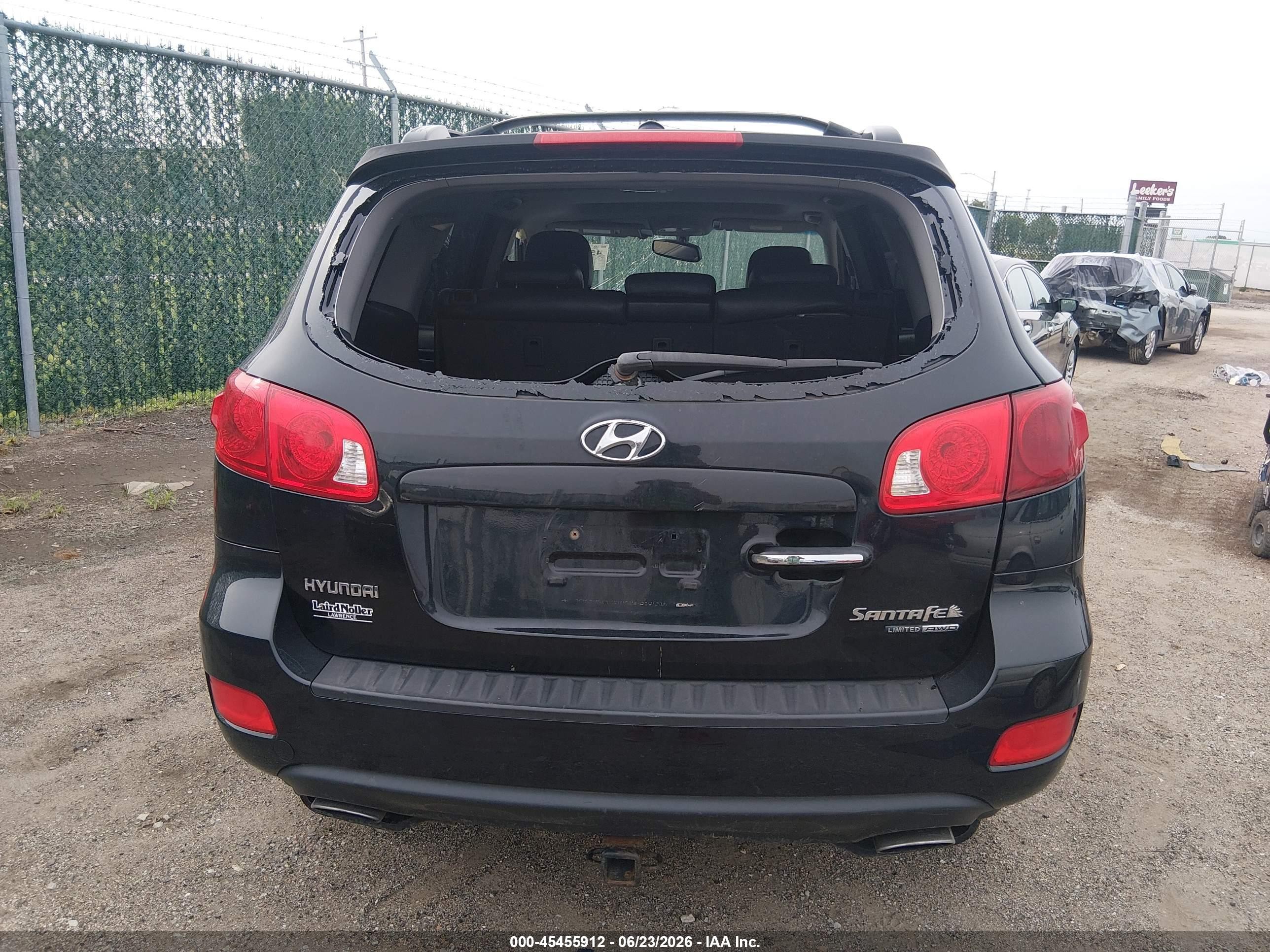 2008 Hyundai Santa Fe Limited/se Black vin: 5NMSH73E28H135901