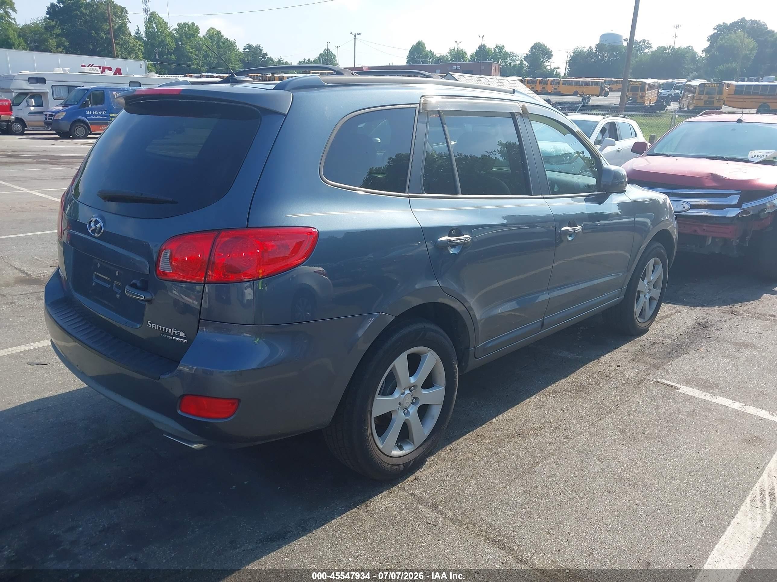 2008 Hyundai Santa Fe Limited/se Blue vin: 5NMSH73E28H195919