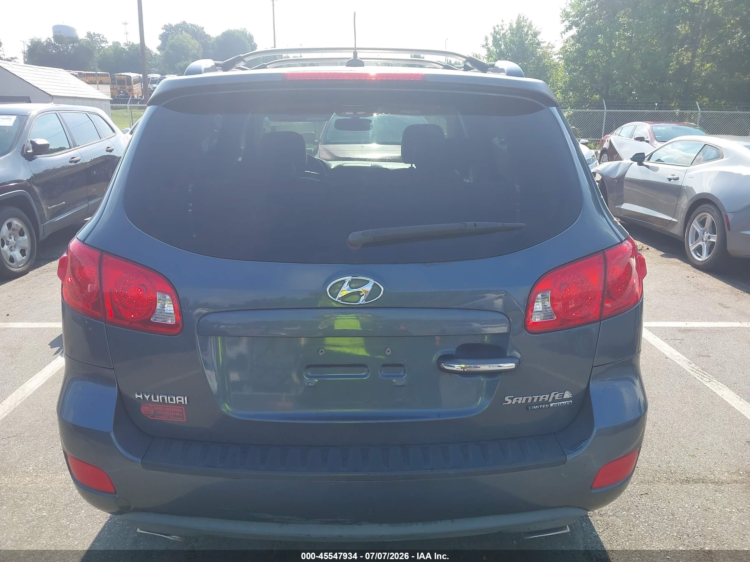 2008 Hyundai Santa Fe Limited/se Blue vin: 5NMSH73E28H195919