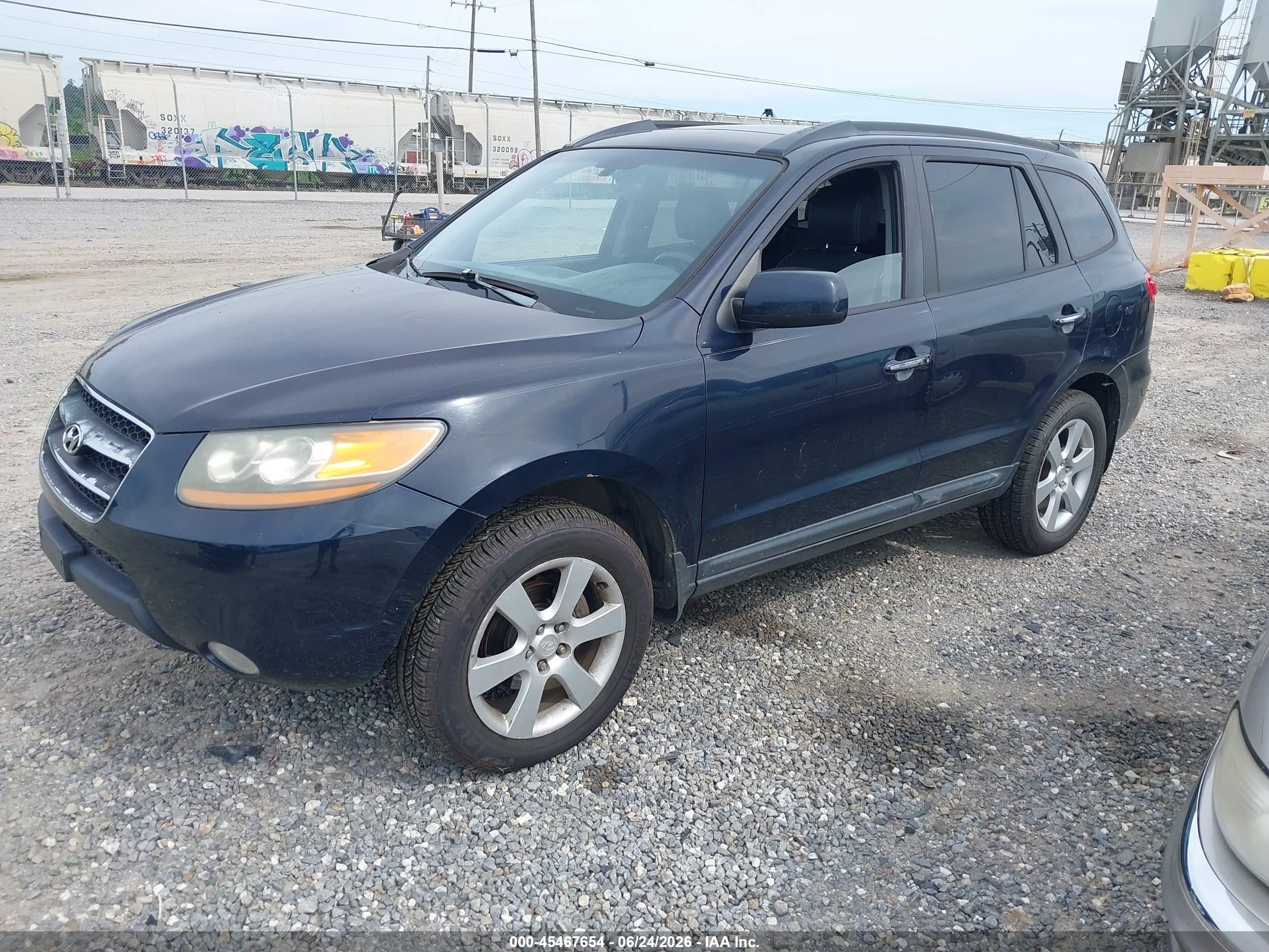 2008 Hyundai Santa Fe Limited/se Blue vin: 5NMSH73E38H134952