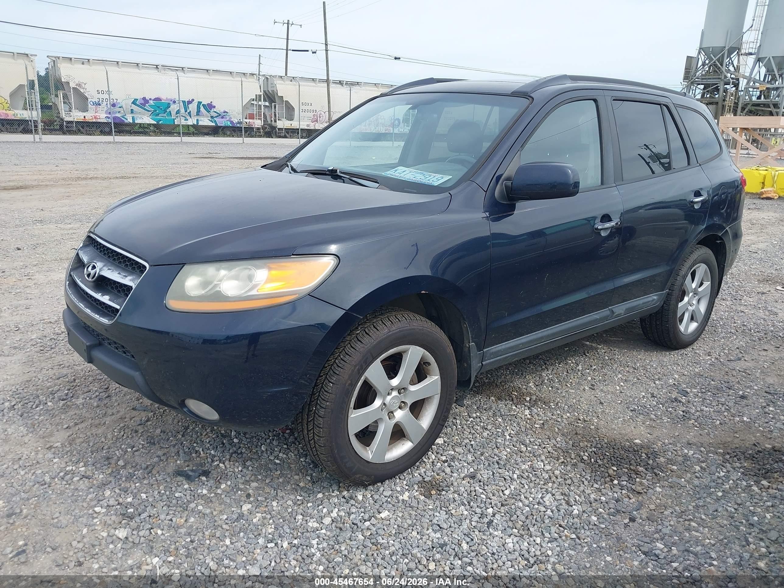 2008 Hyundai Santa Fe Limited/se Blue vin: 5NMSH73E38H134952