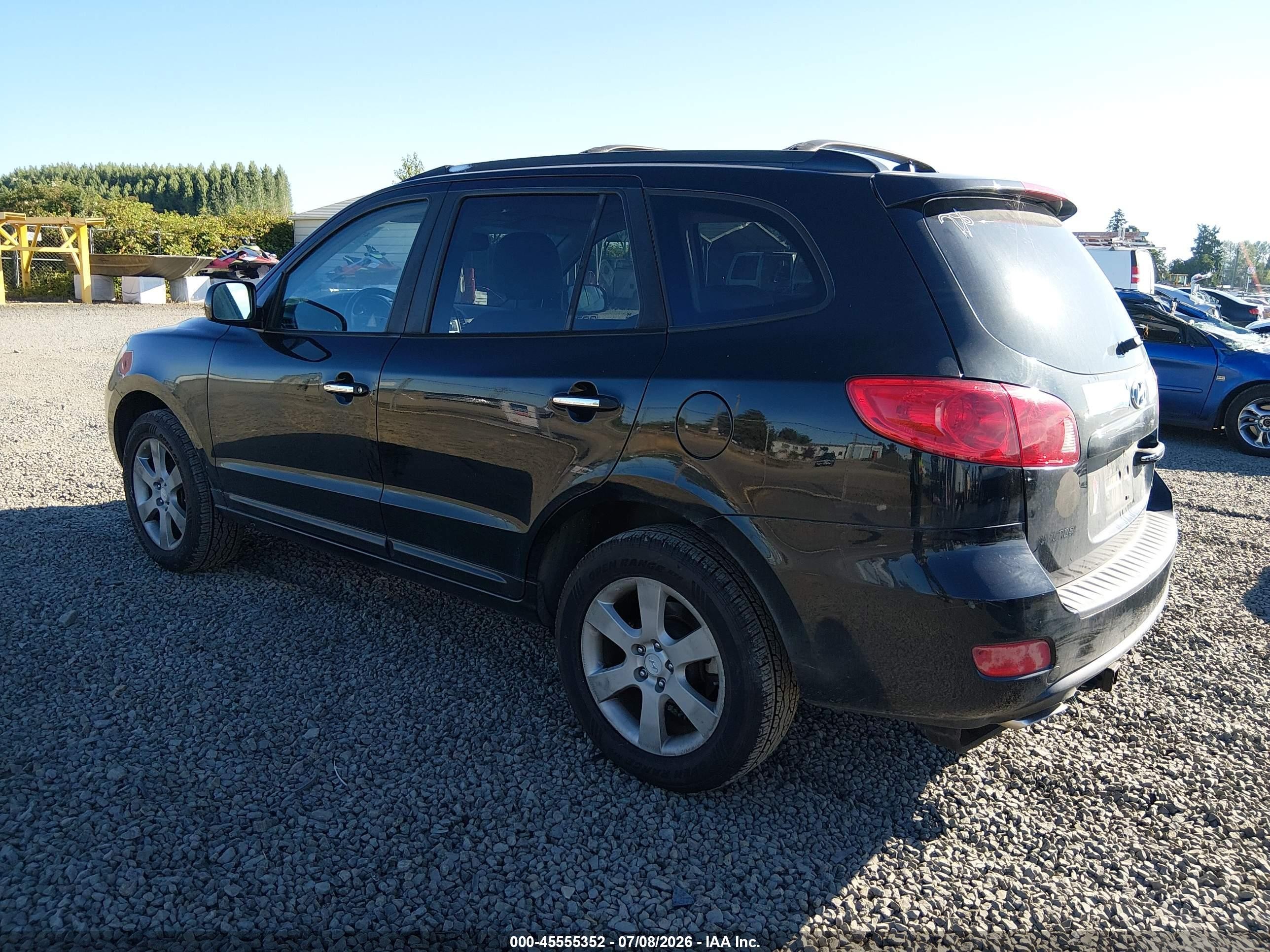 2007 Hyundai Santa Fe Limited/se Black vin: 5NMSH73E47H008002
