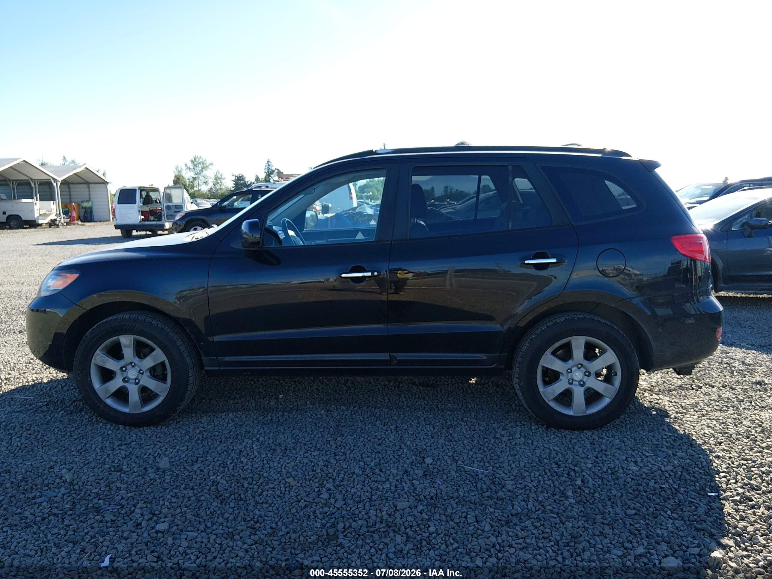 2007 Hyundai Santa Fe Limited/se Black vin: 5NMSH73E47H008002