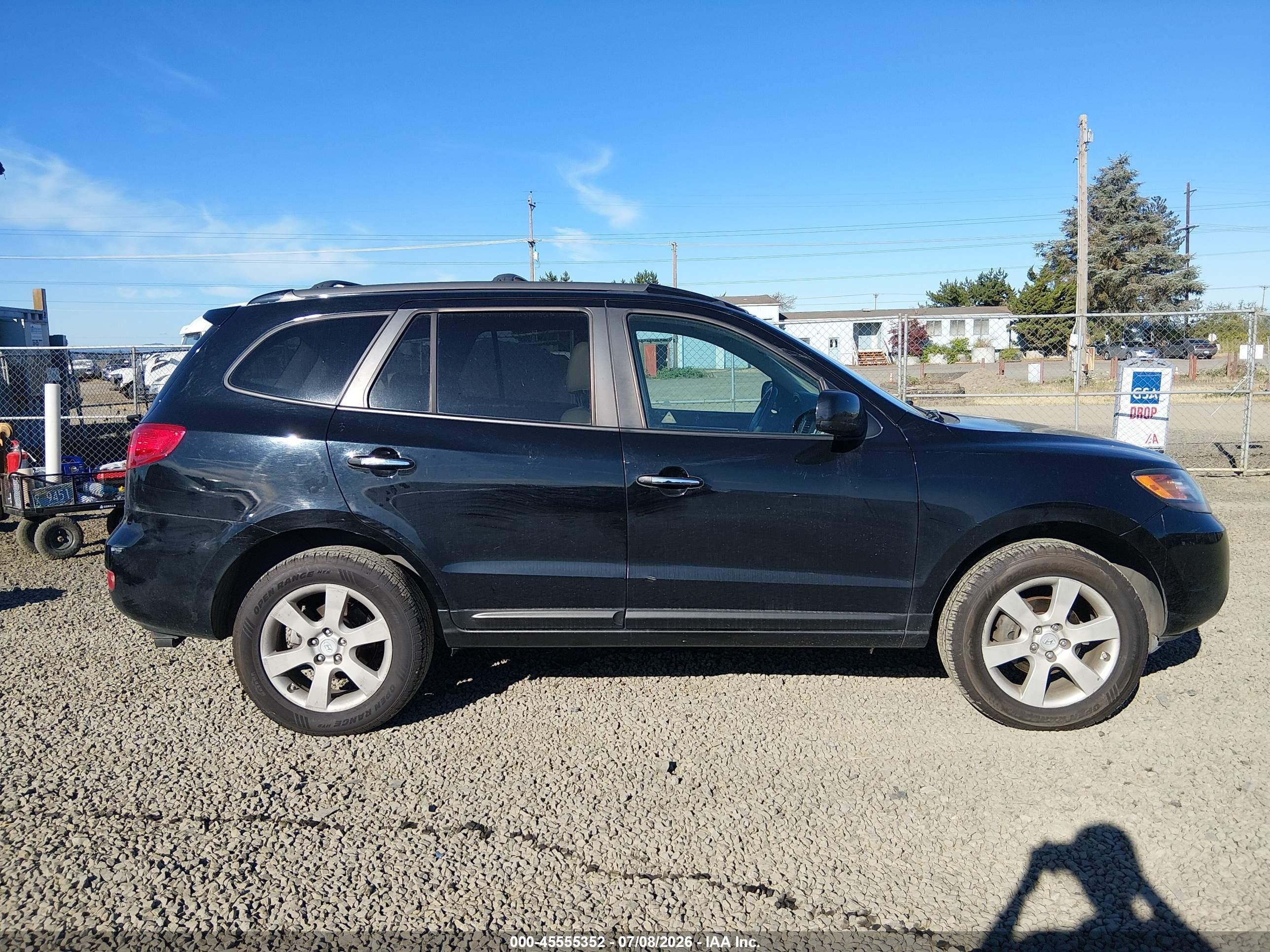 2007 Hyundai Santa Fe Limited/se Black vin: 5NMSH73E47H008002