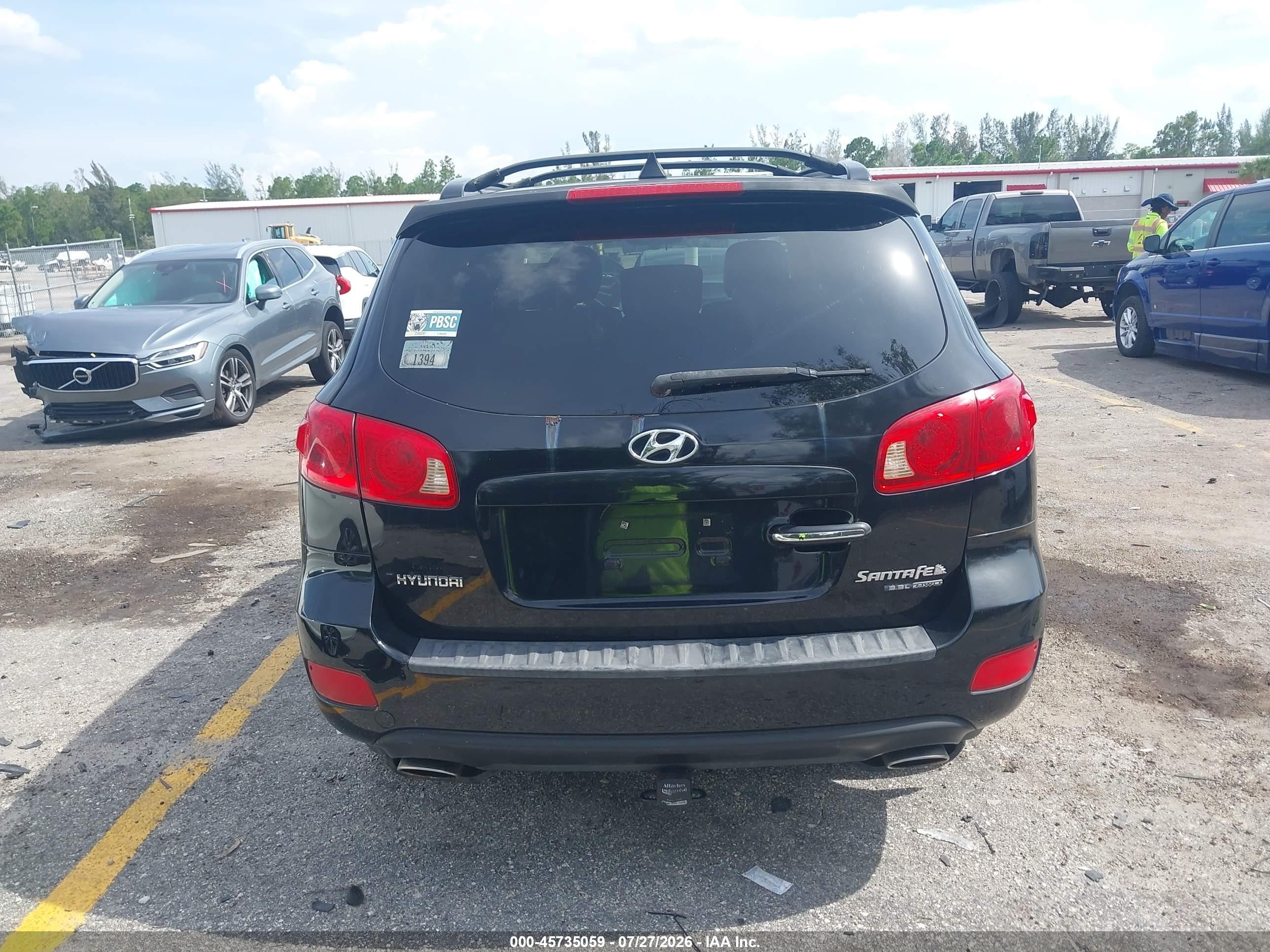2007 Hyundai Santa Fe Limited/se Черный vin: 5NMSH73E47H116104