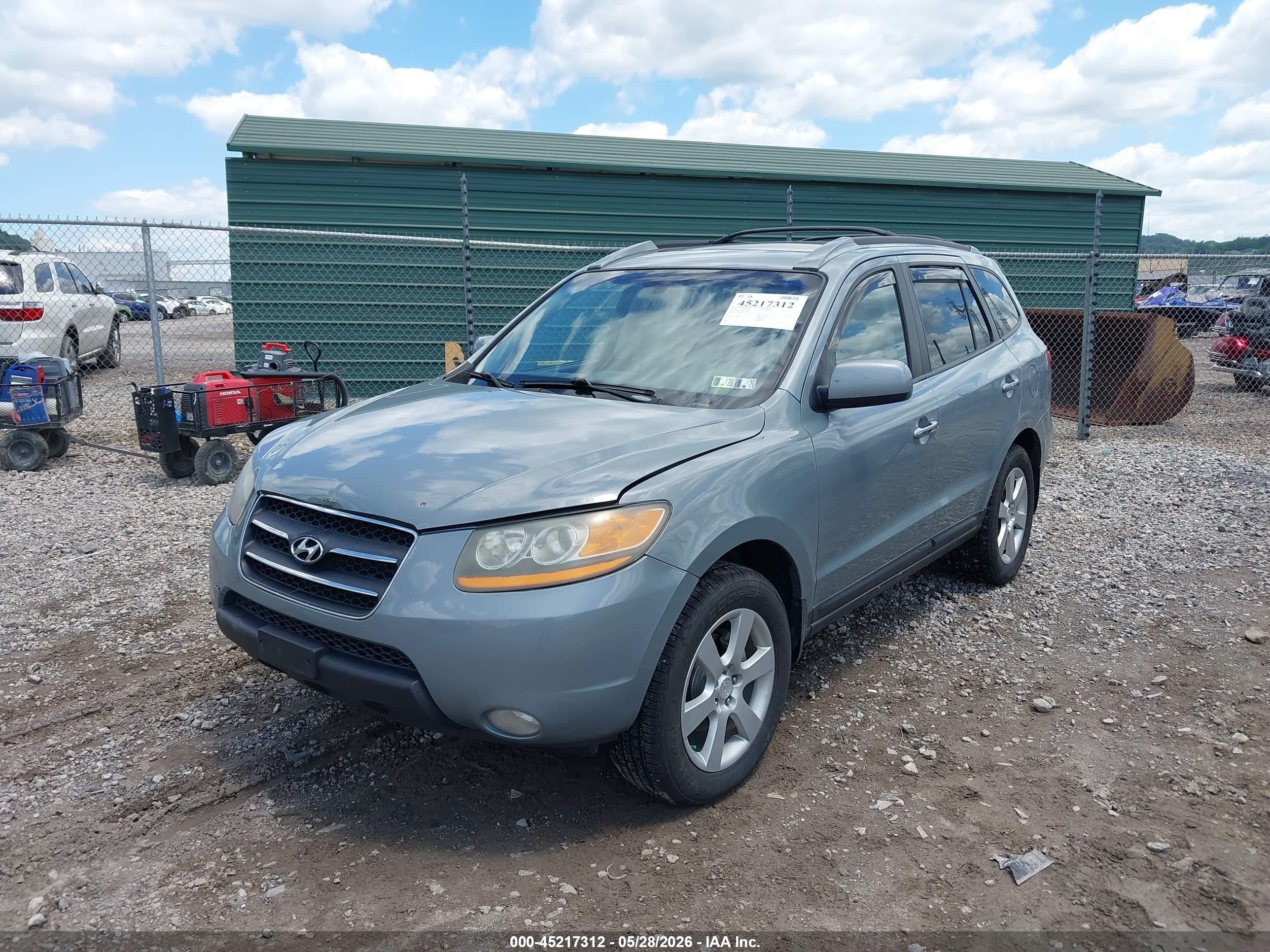 2008 Hyundai Santa Fe Limited/se Teal vin: 5NMSH73E48H163585
