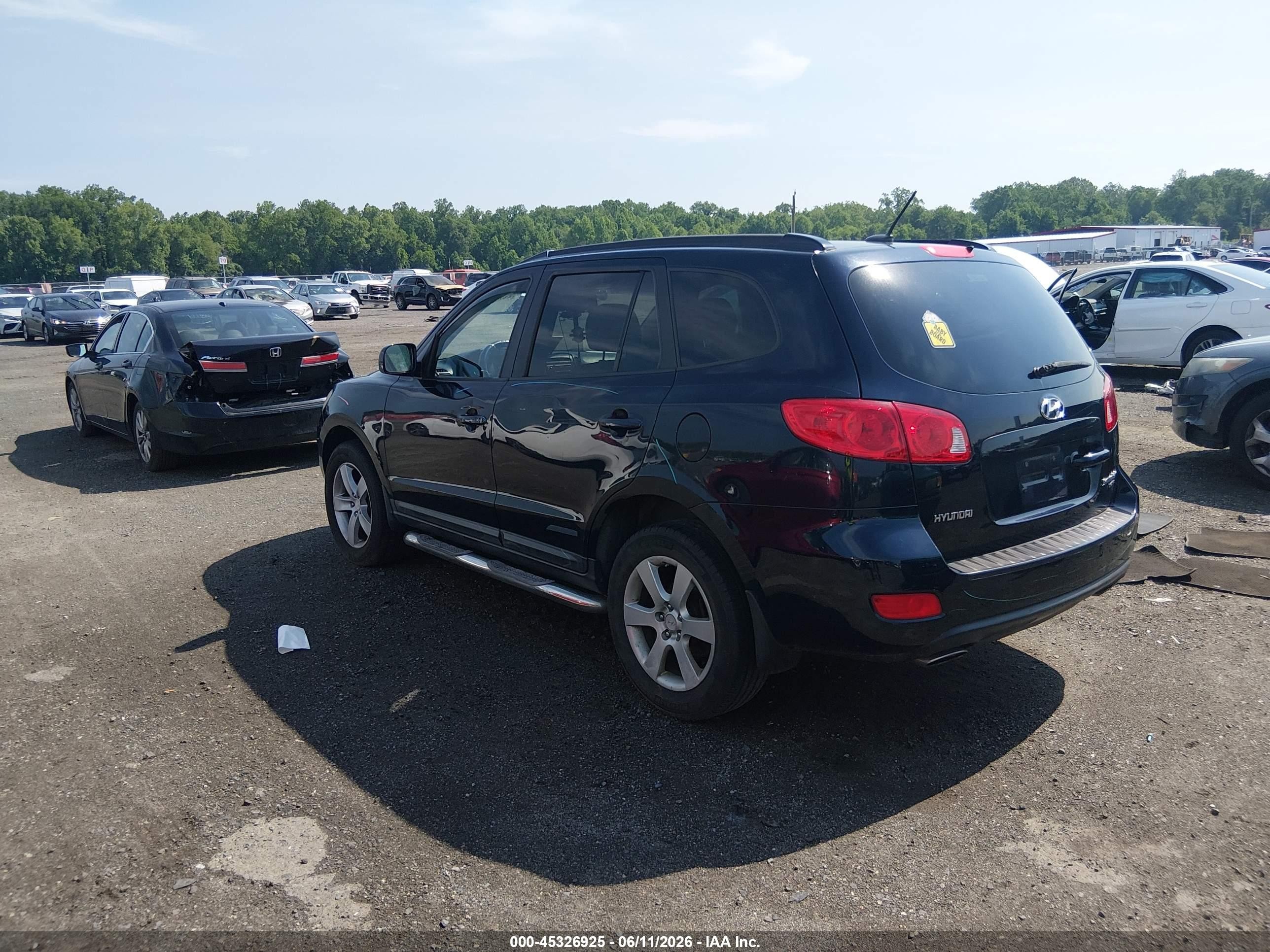 2008 Hyundai Santa Fe Limited/se Blue vin: 5NMSH73E48H166342