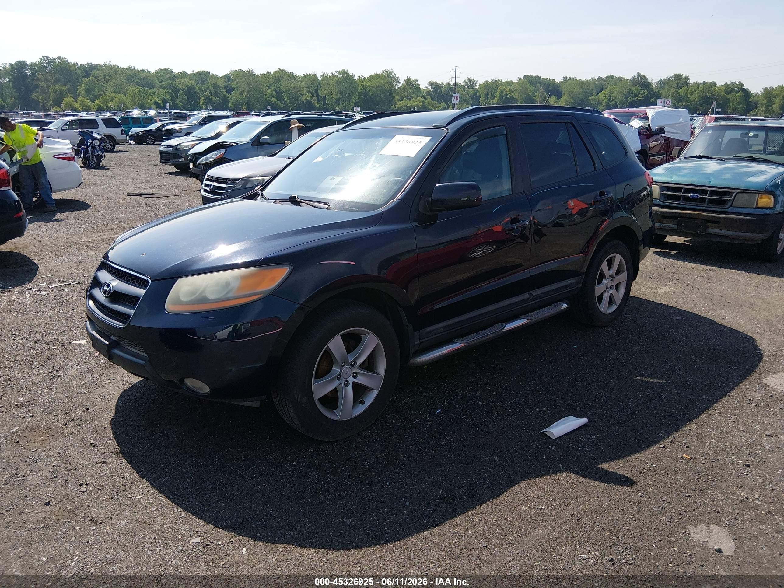 2008 Hyundai Santa Fe Limited/se Blue vin: 5NMSH73E48H166342