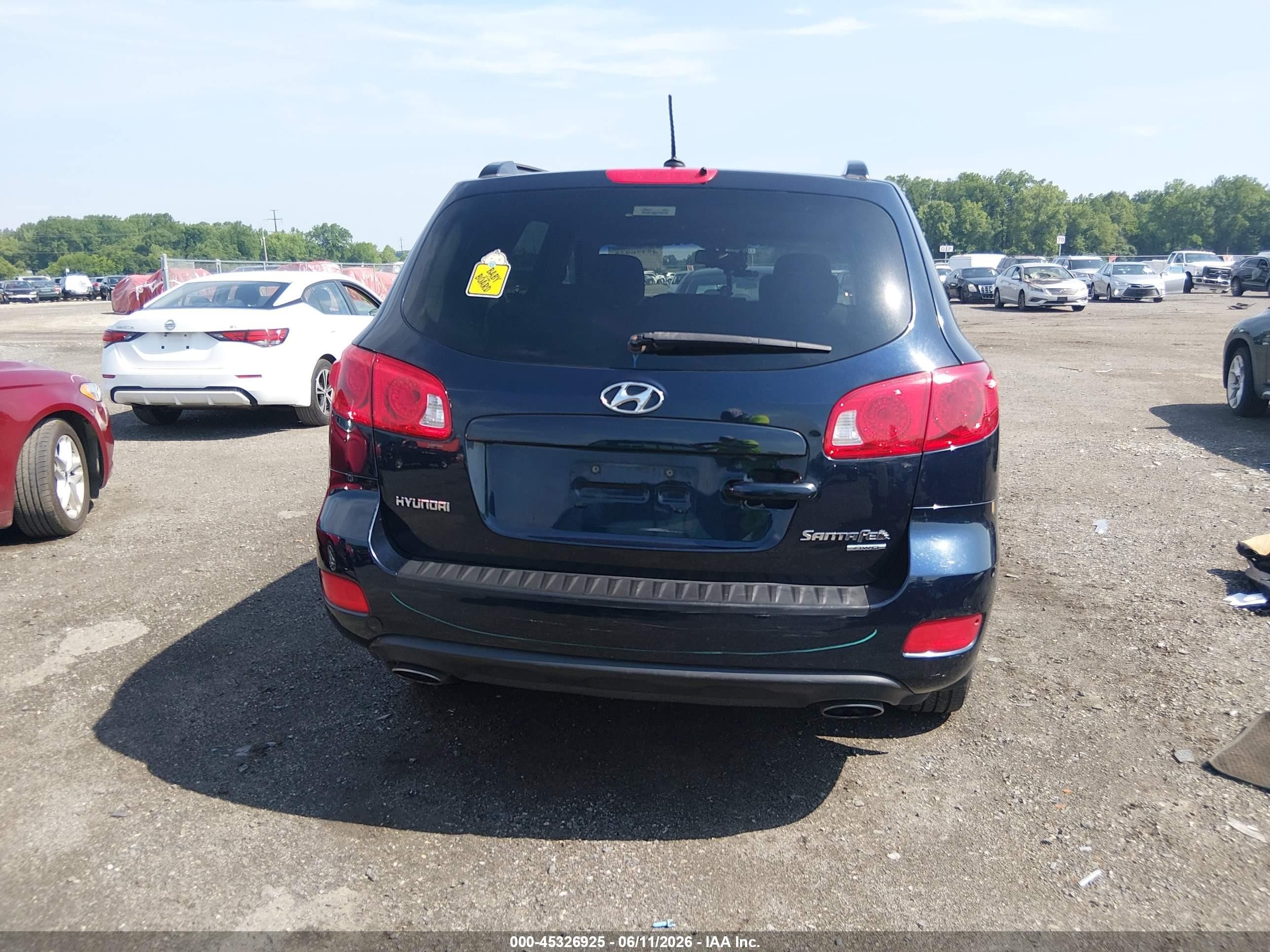 2008 Hyundai Santa Fe Limited/se Blue vin: 5NMSH73E48H166342