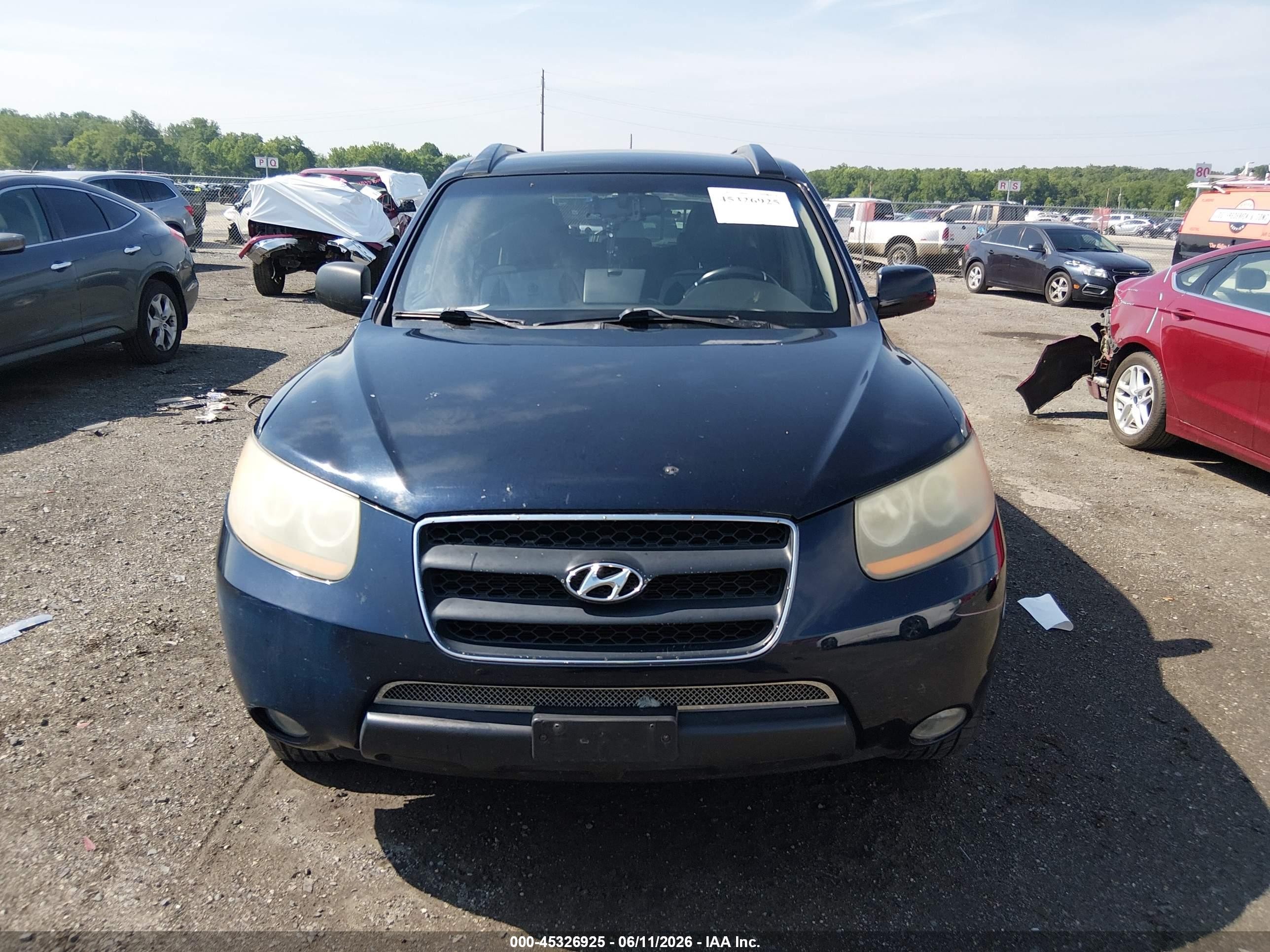 2008 Hyundai Santa Fe Limited/se Blue vin: 5NMSH73E48H166342