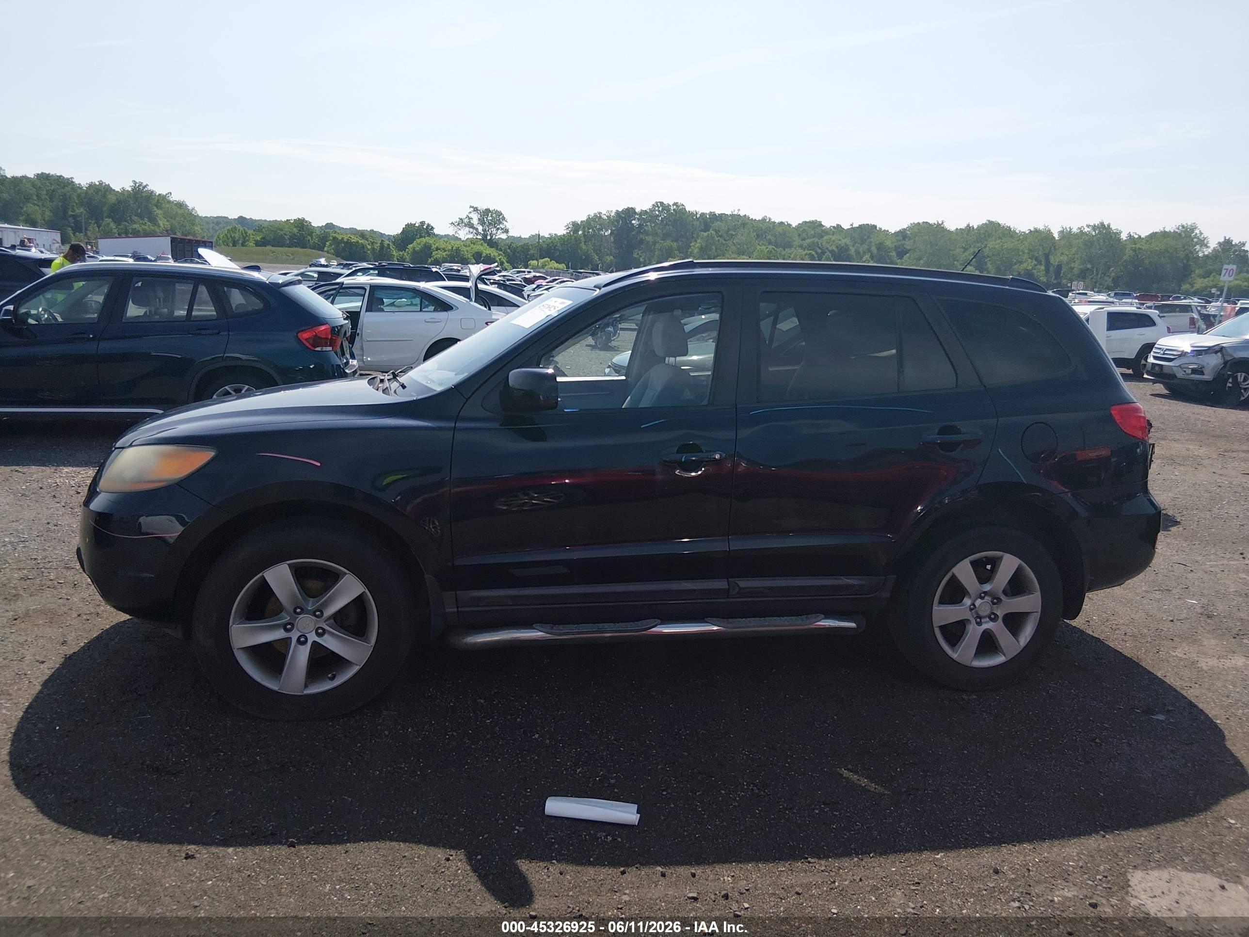 2008 Hyundai Santa Fe Limited/se Blue vin: 5NMSH73E48H166342