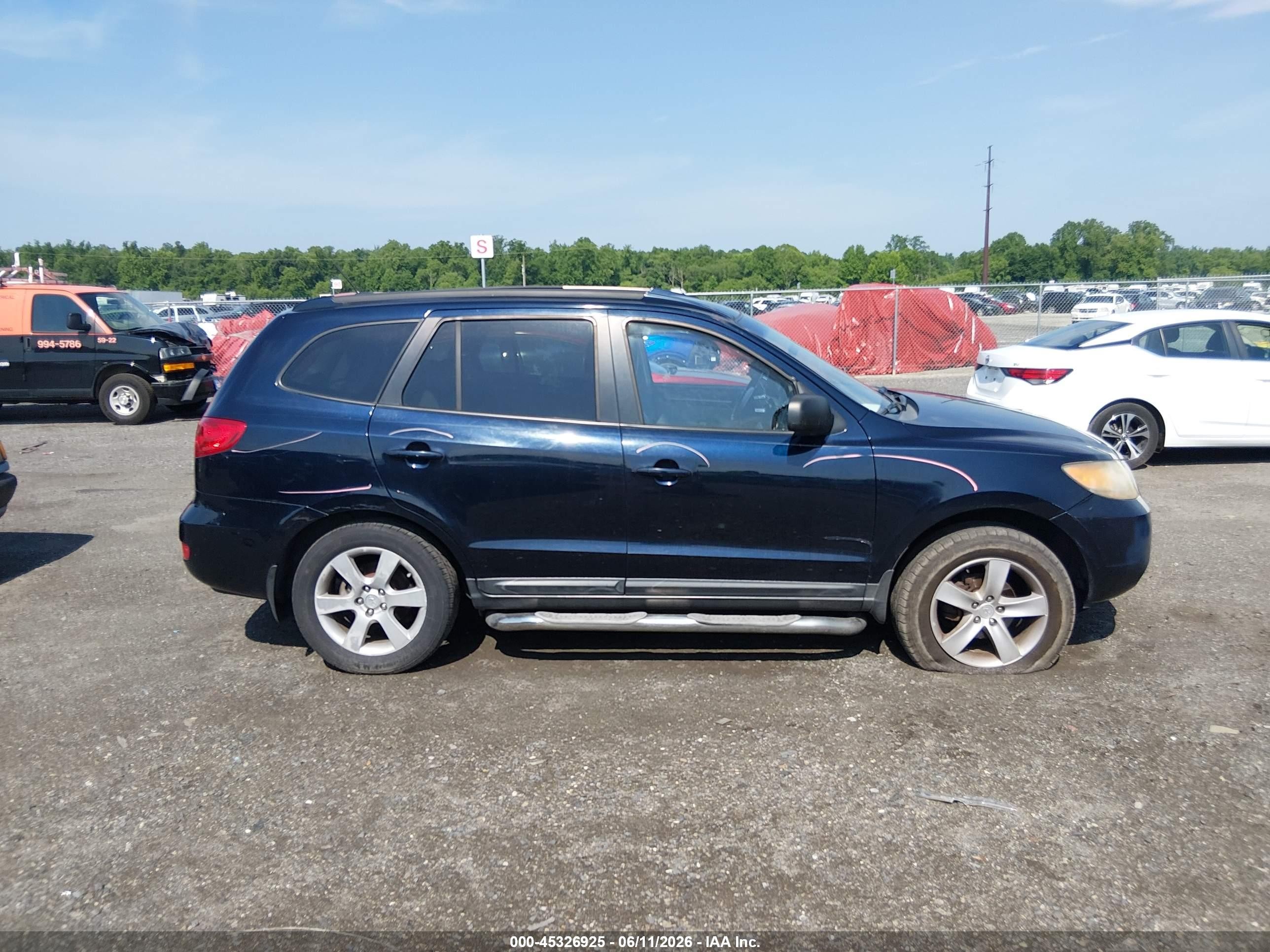 2008 Hyundai Santa Fe Limited/se Blue vin: 5NMSH73E48H166342